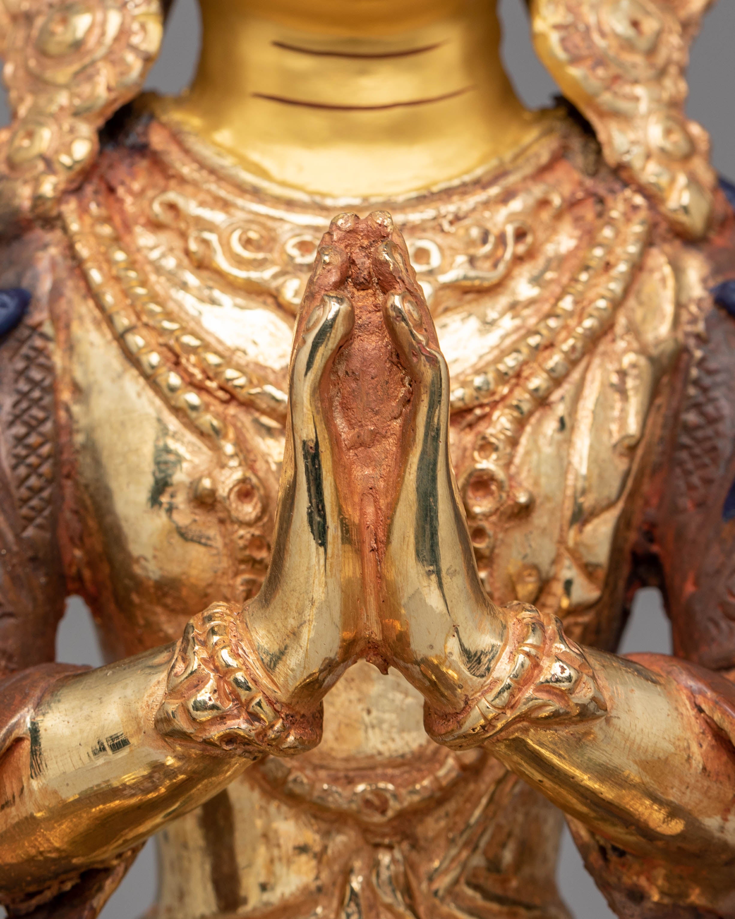 Tibetan Compassion Bodhisattva Statue | 24K Gold Plated Buddhist Sculpture