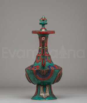 Sacred Tibetan Teapot With Bird Design
