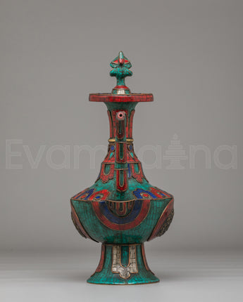 Sacred Tibetan Teapot With Bird Design