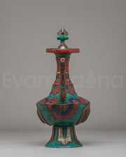 Sacred Tibetan Teapot With Bird Design
