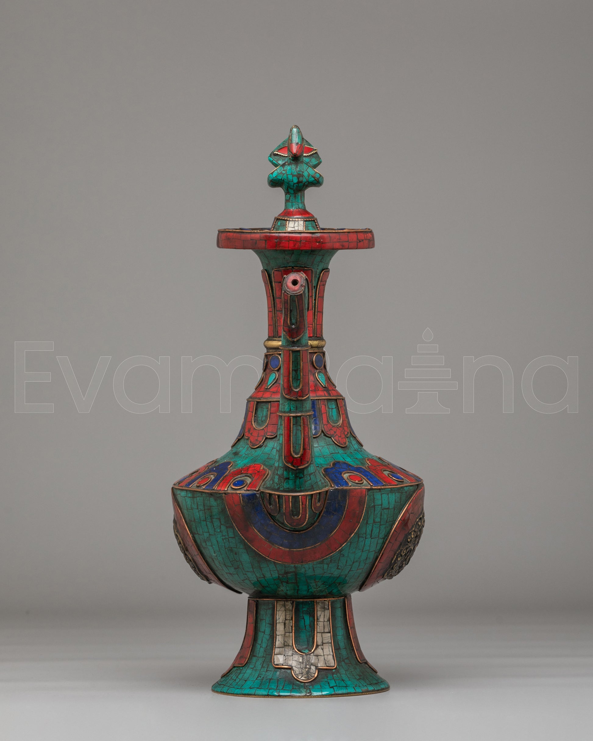 Sacred Tibetan Teapot With Bird Design