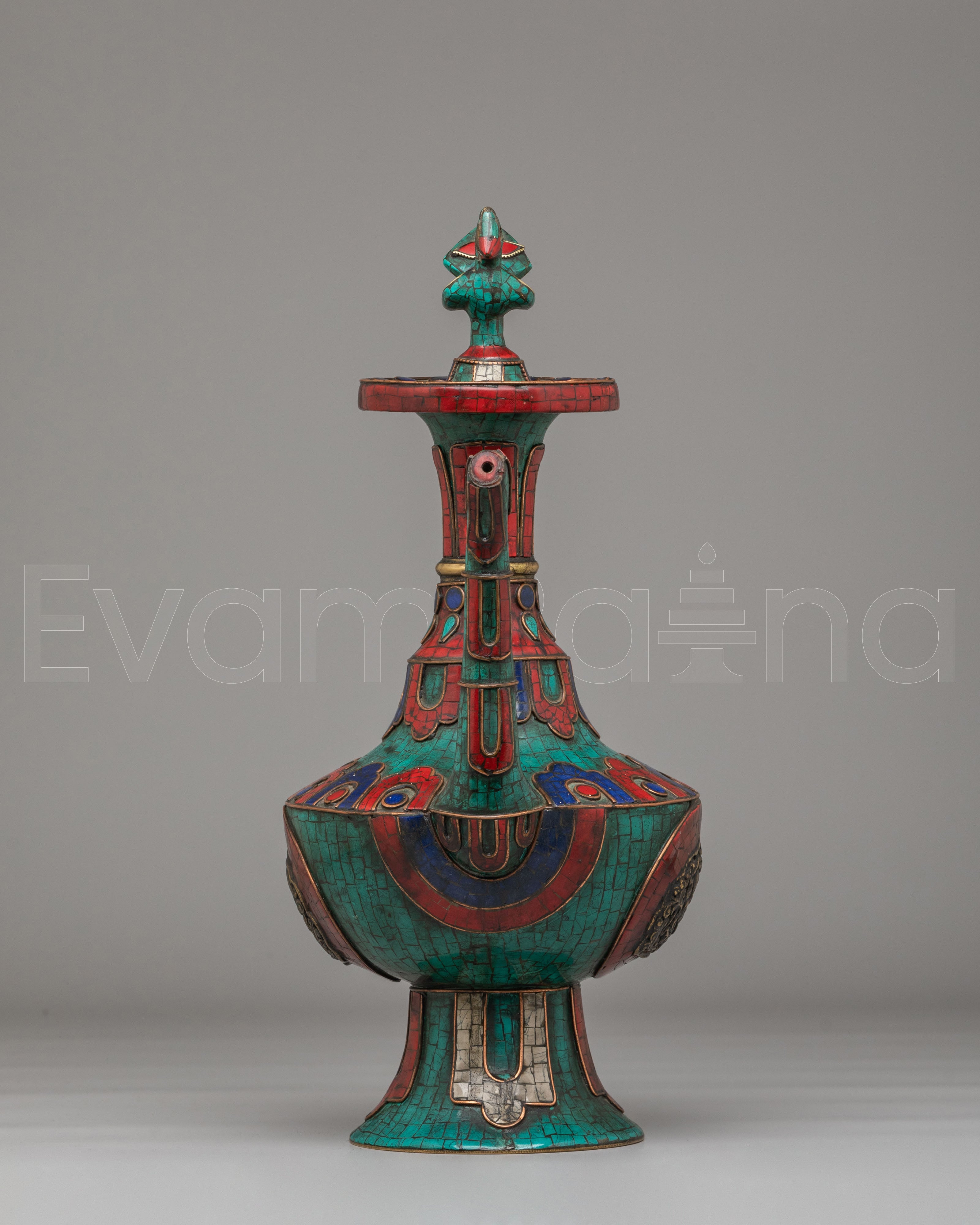 Sacred Tibetan Teapot With Bird Design