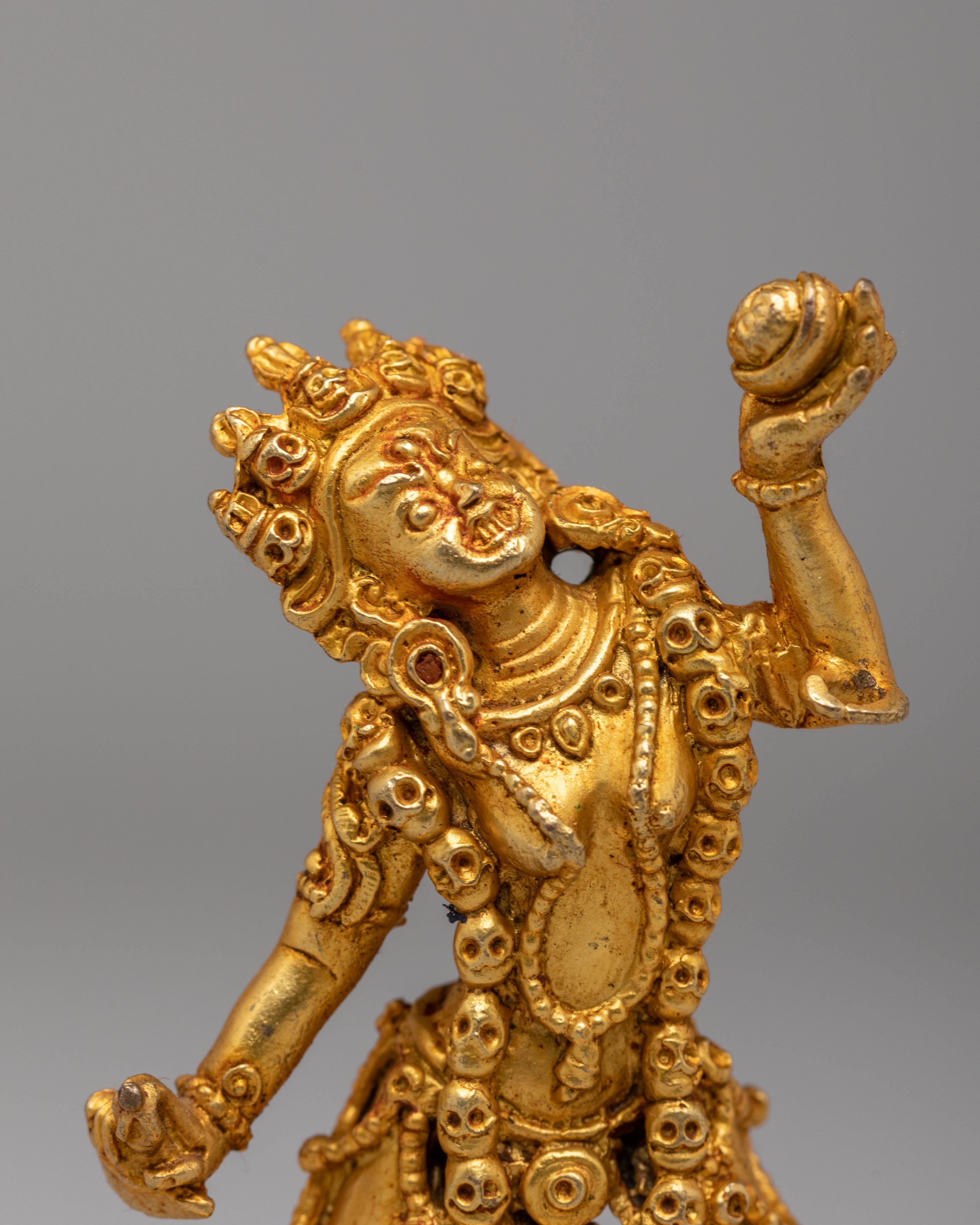 Divine Vajrayogini Deity Statue | Handcrafted Gold-Plated Copper Sculpture