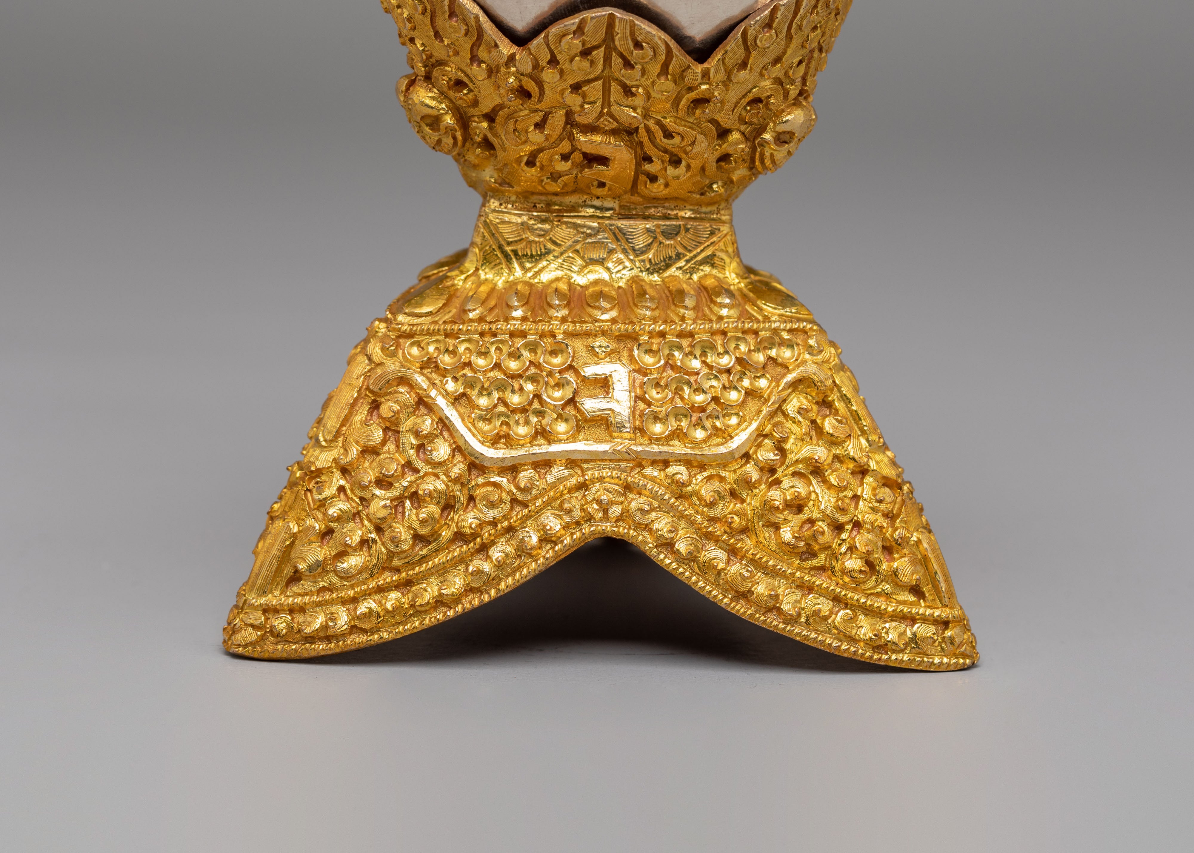 Spiritual Handcrafted Ritual Kapala Set | Gold & Silver Plated Tibetan Vessels
