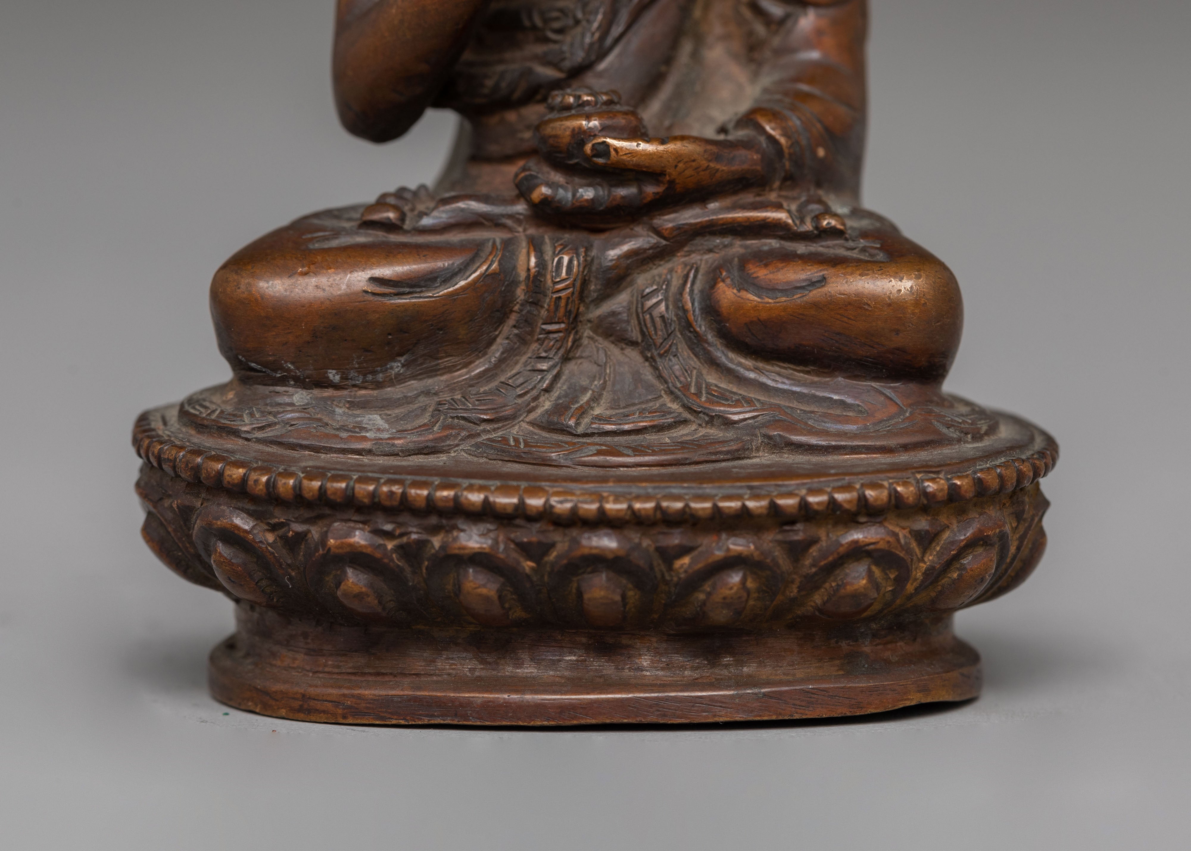 Handcrafted Oxidized Statue of Amogasiddhi for Dharma Decor