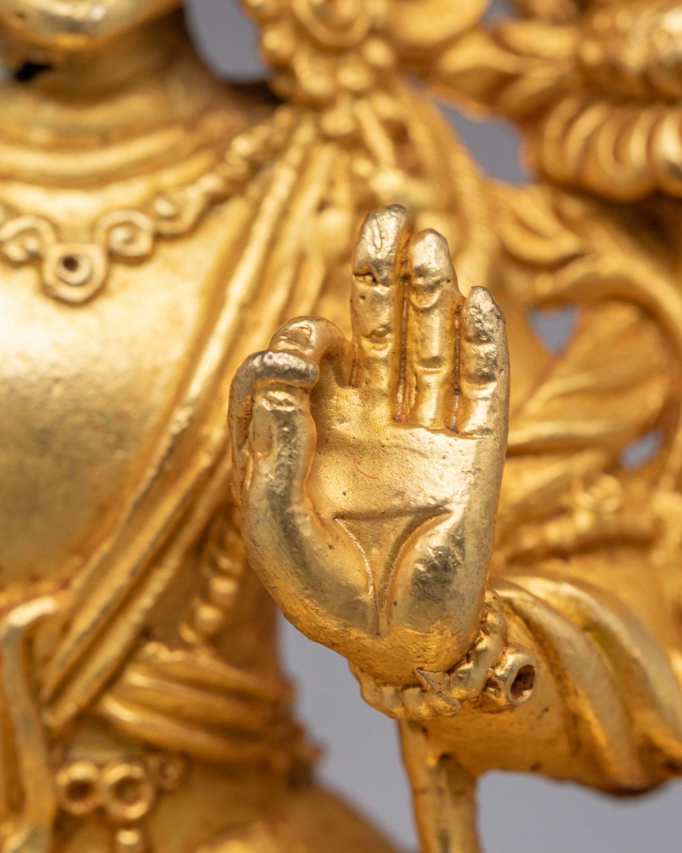 Himalayan Six Deities Statue Set | Gold Plated Buddhist Altar Decor
