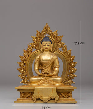 Buddha Amitabha Sacred Statue | Gold Plated Copper for Wisdom and Compassion