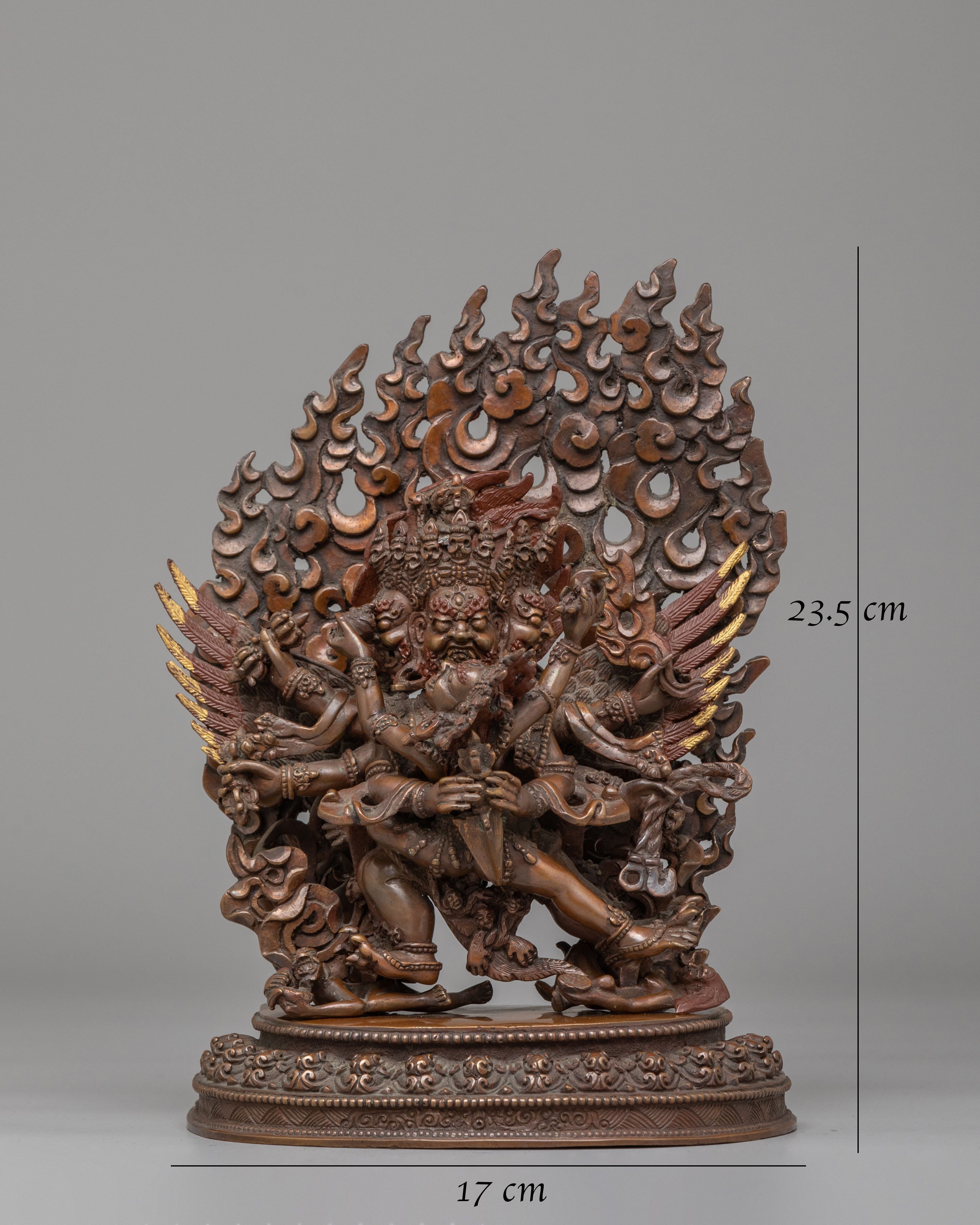 Vajrakilaya with Consort Statue | Oxidized Copper Body