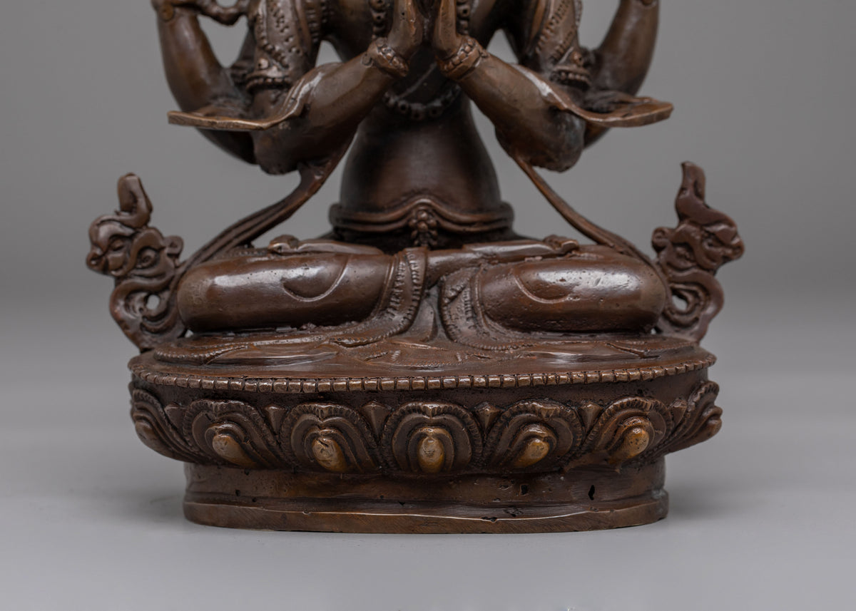 Tibetan Bodhisattva Chenrezig Statue | Handcrafted Tibetan Buddhist Art