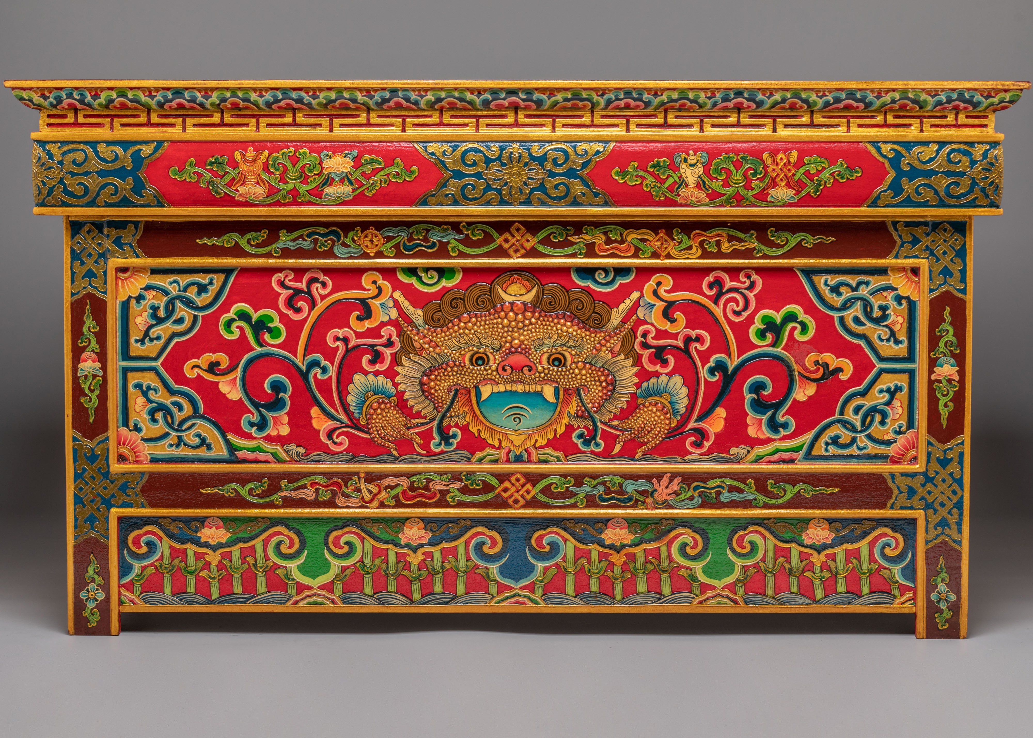 Handcrafted Wooden Folding Table | Tibetan Buddhist Altar Furniture