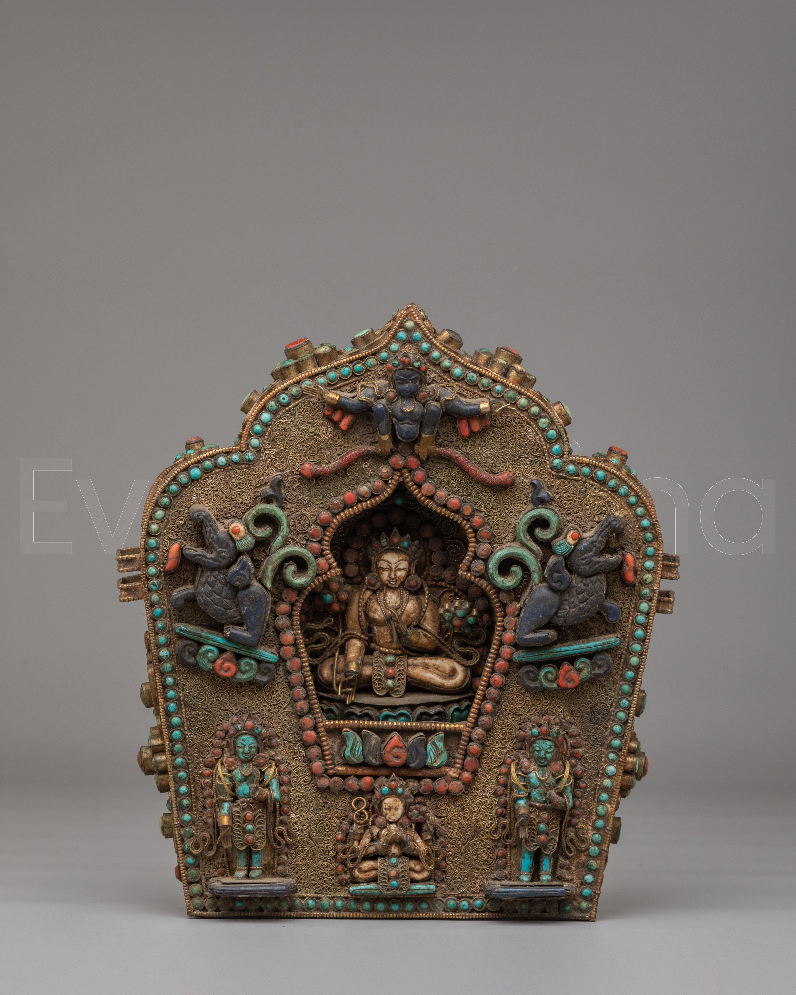 Handcrafted Ghau Box with Deity