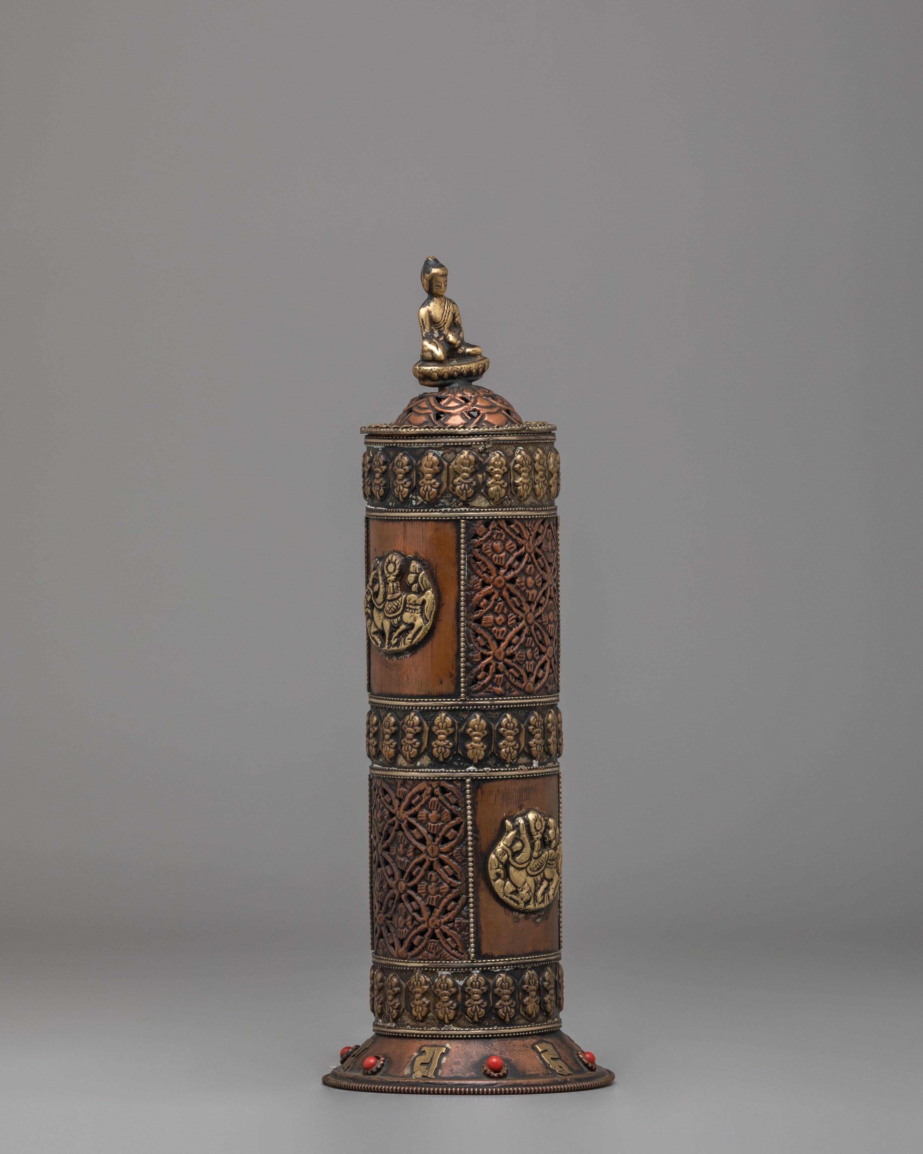 Buddhist Incense Holder | Handcrafted Gemstone Inlaid Holder