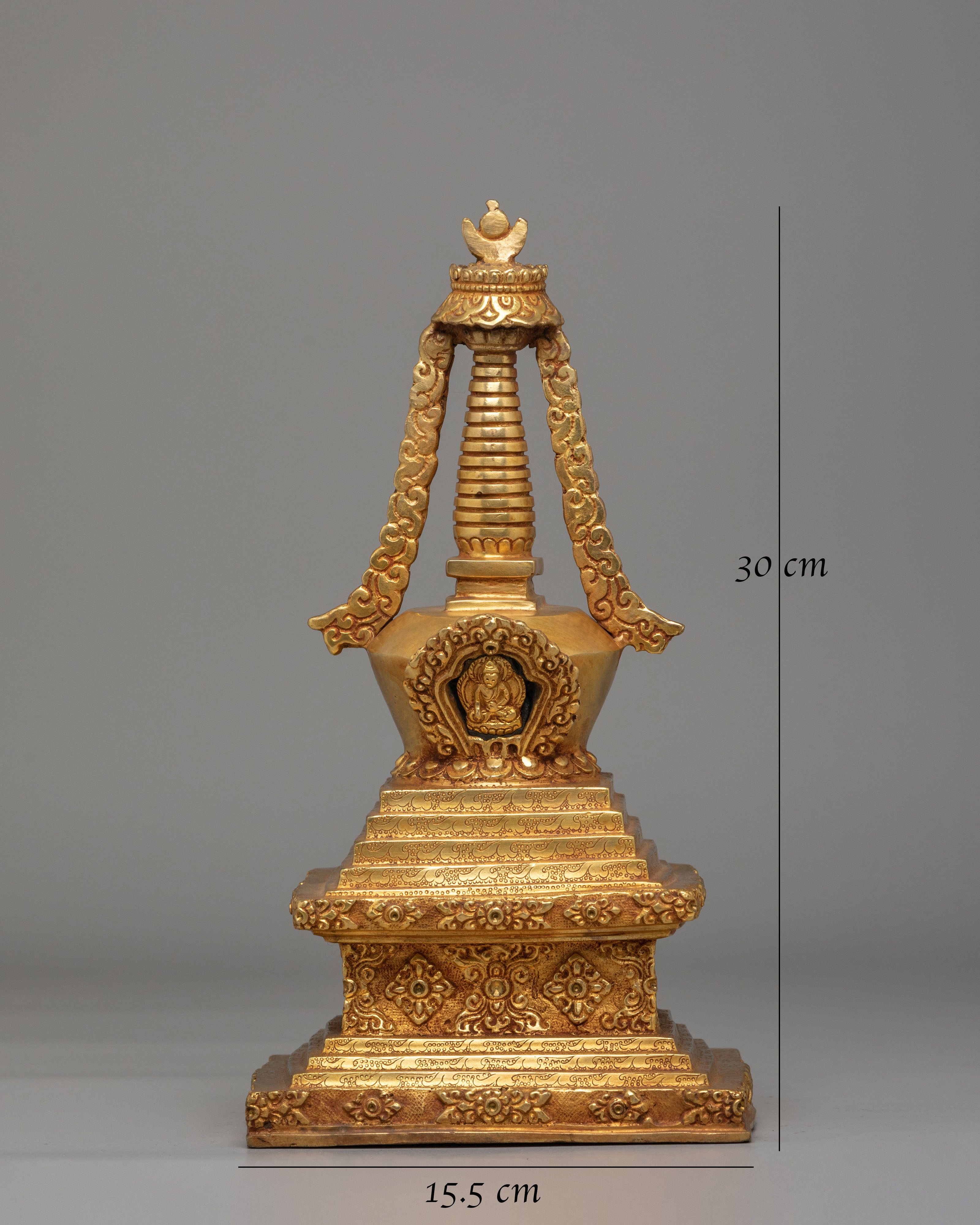 Handmade Altar Enlightenment Stupa | Sacred Buddhist Decor