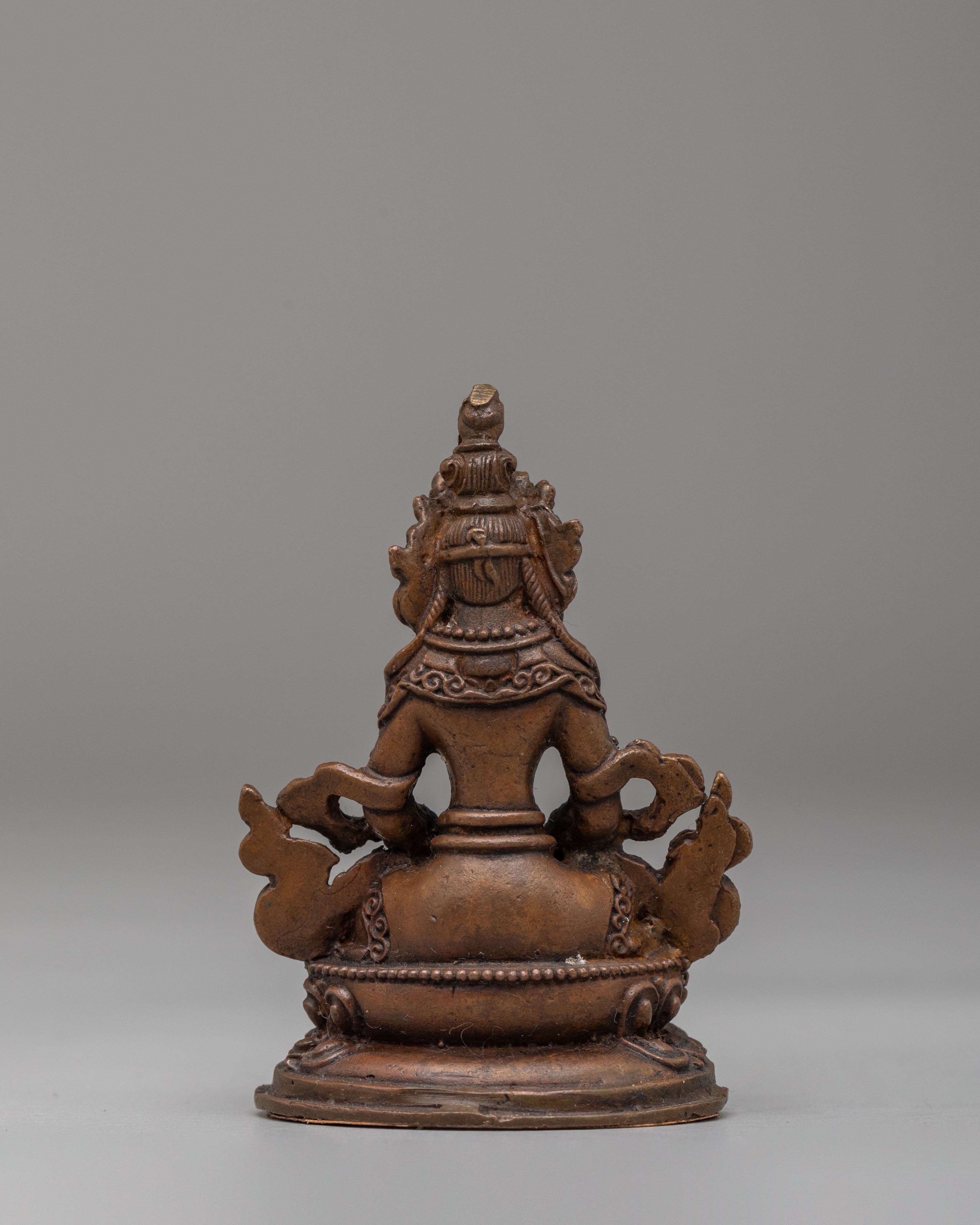 Himalayan Amitayus Buddha Statue | Handmade Oxidized Copper Sculpture