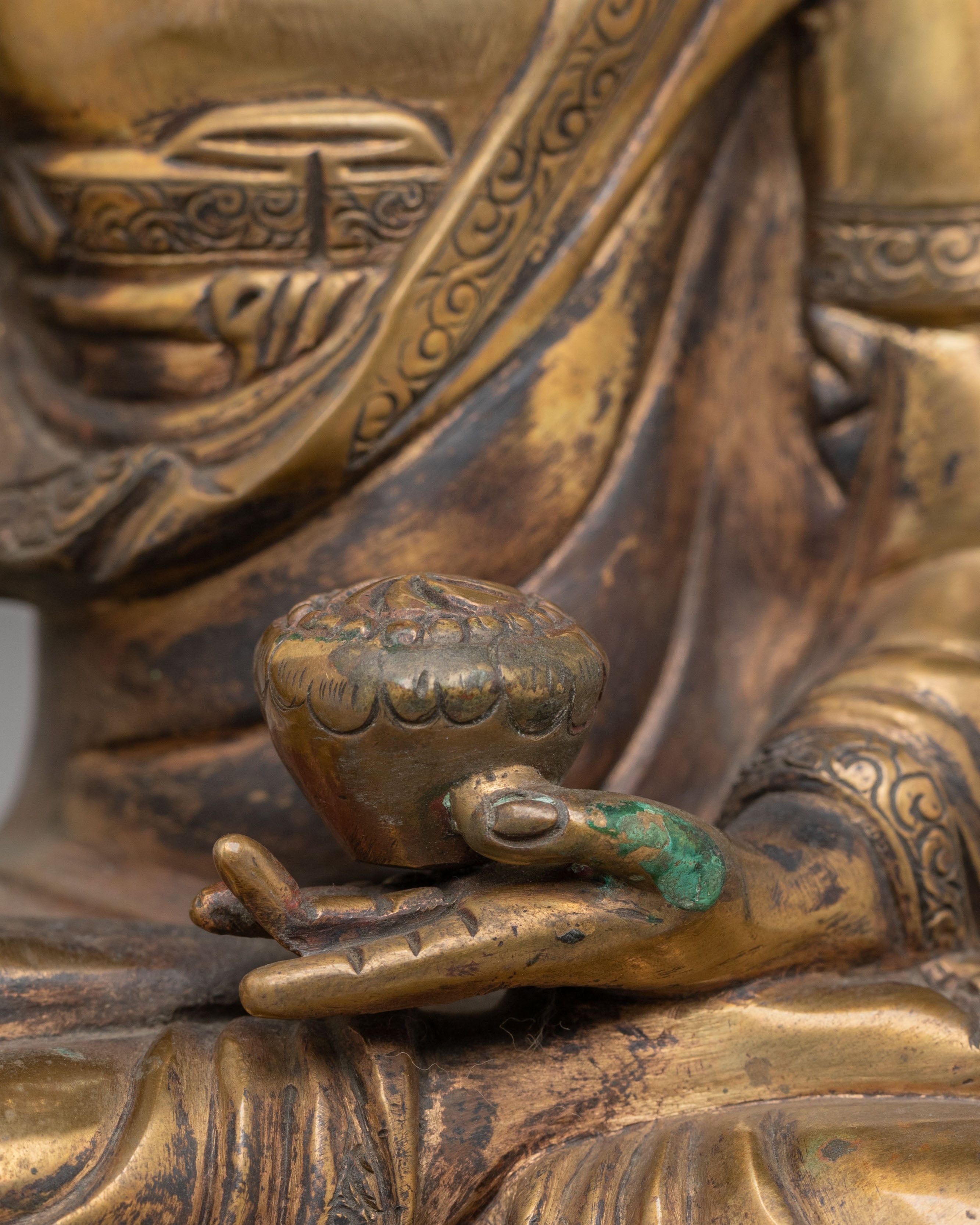 Enlightened Shakyamuni Buddha Altar Statue | Handcrafted Copper Buddhist Sculpture