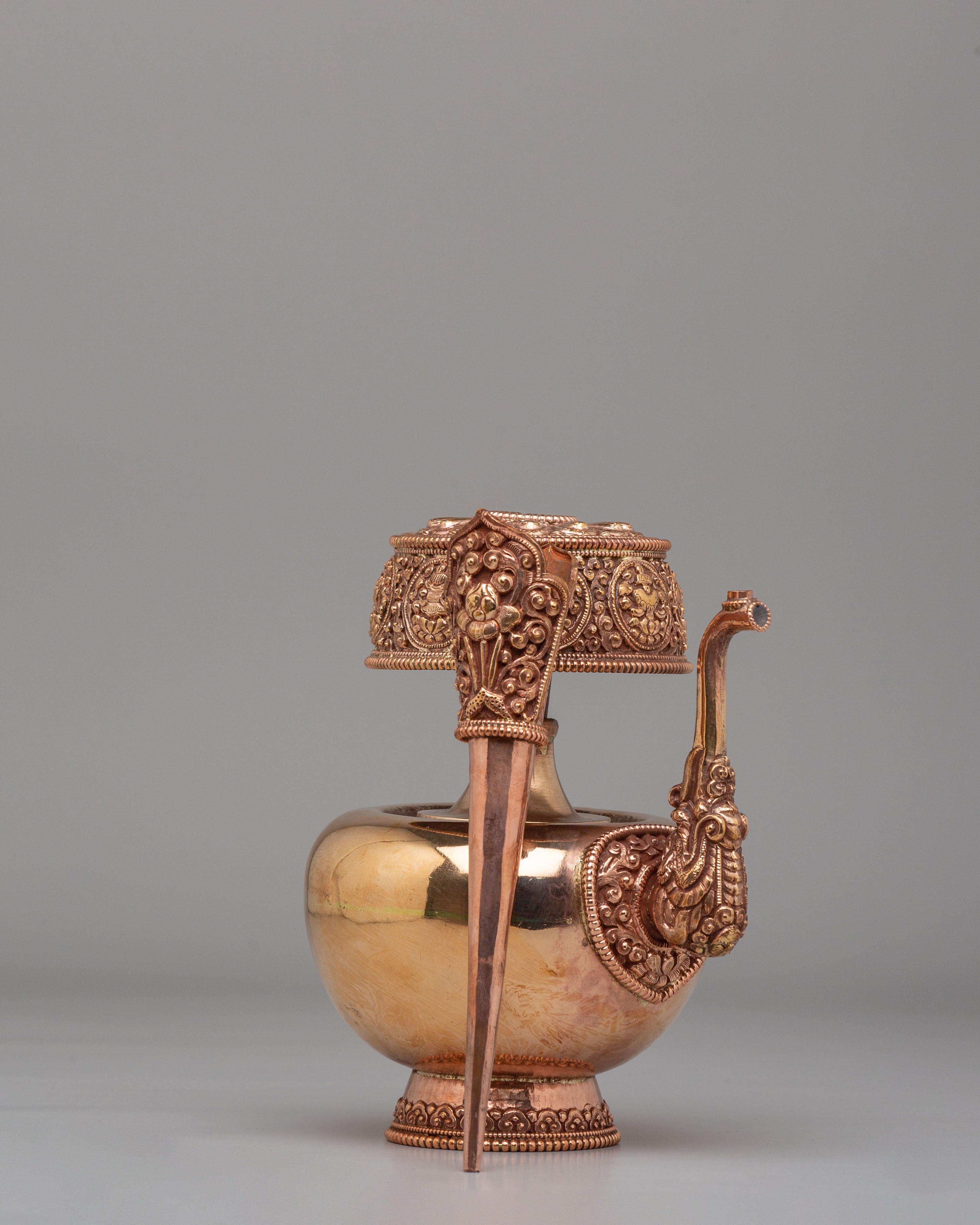 Sacred Tibetan Altar Bhumba Set | Copper Ritual Offering Vessels