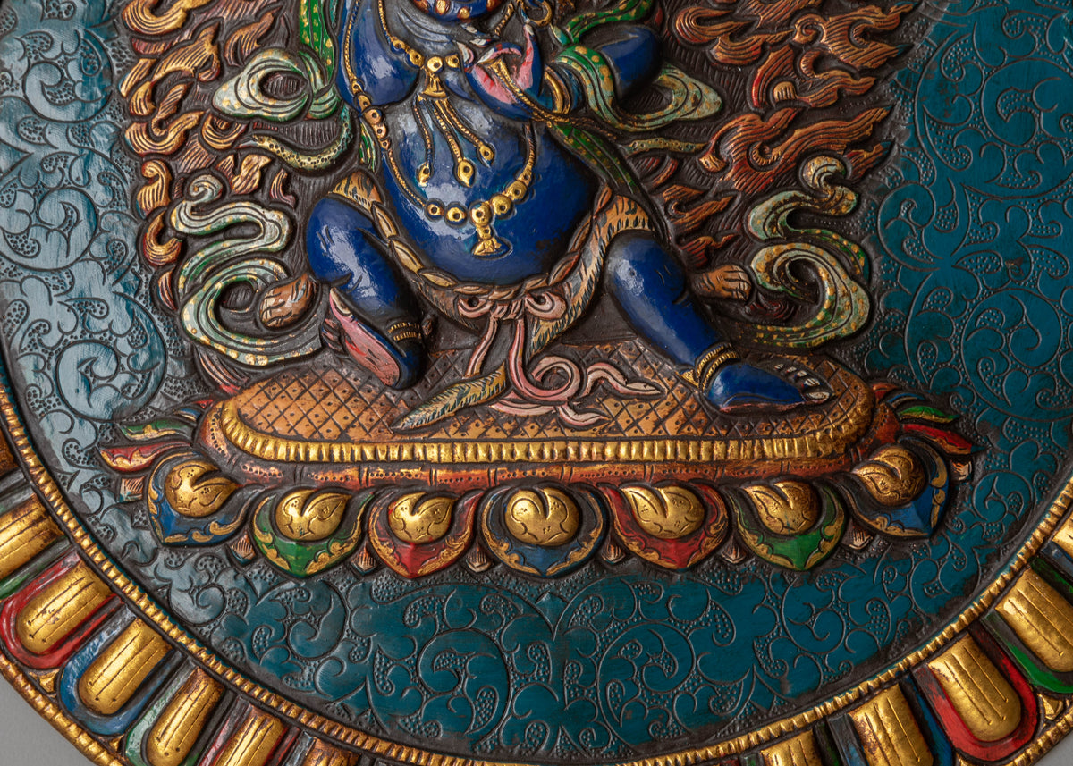 Himalayan Buddhist Wall Hanging | Vajrapani Copper Wall Art