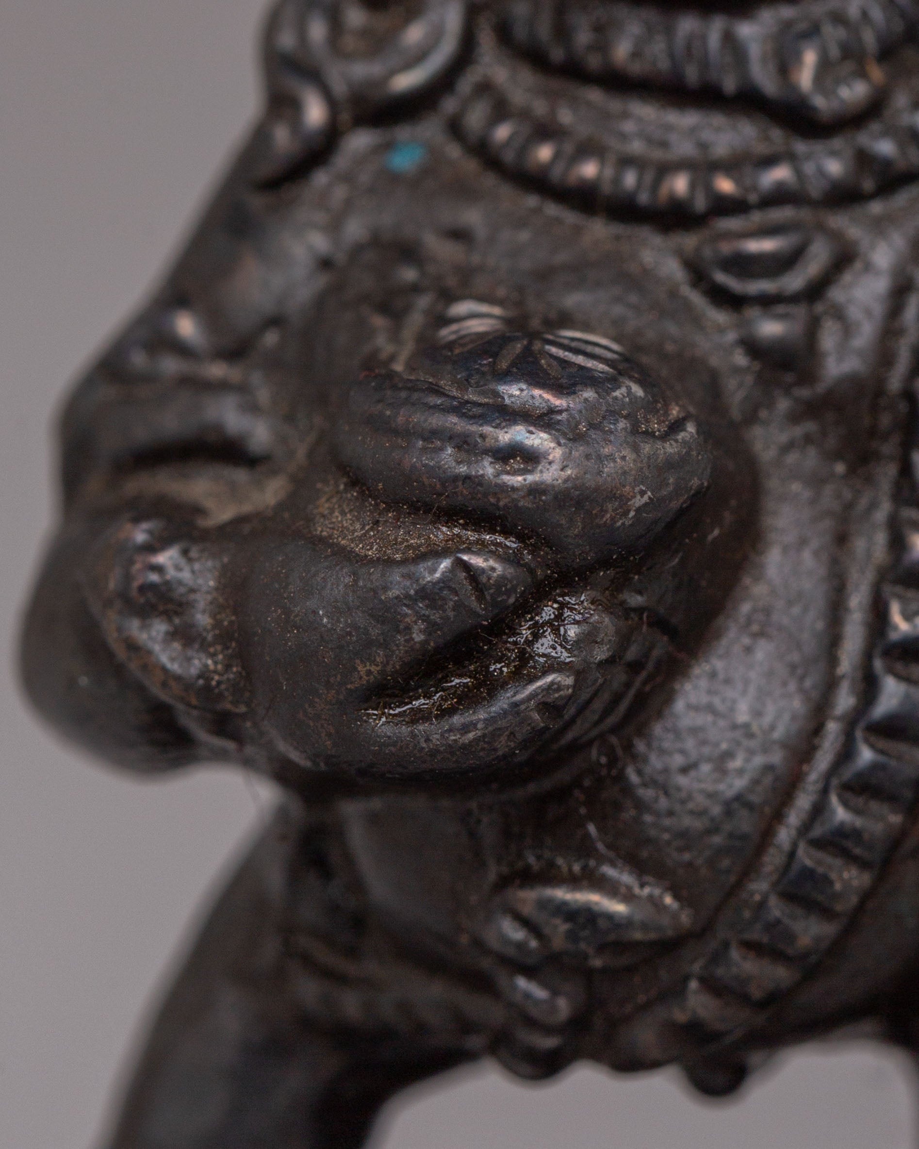 Traditional Black Dzambhala Deity Statue | Handcrafted Iron Sculpture