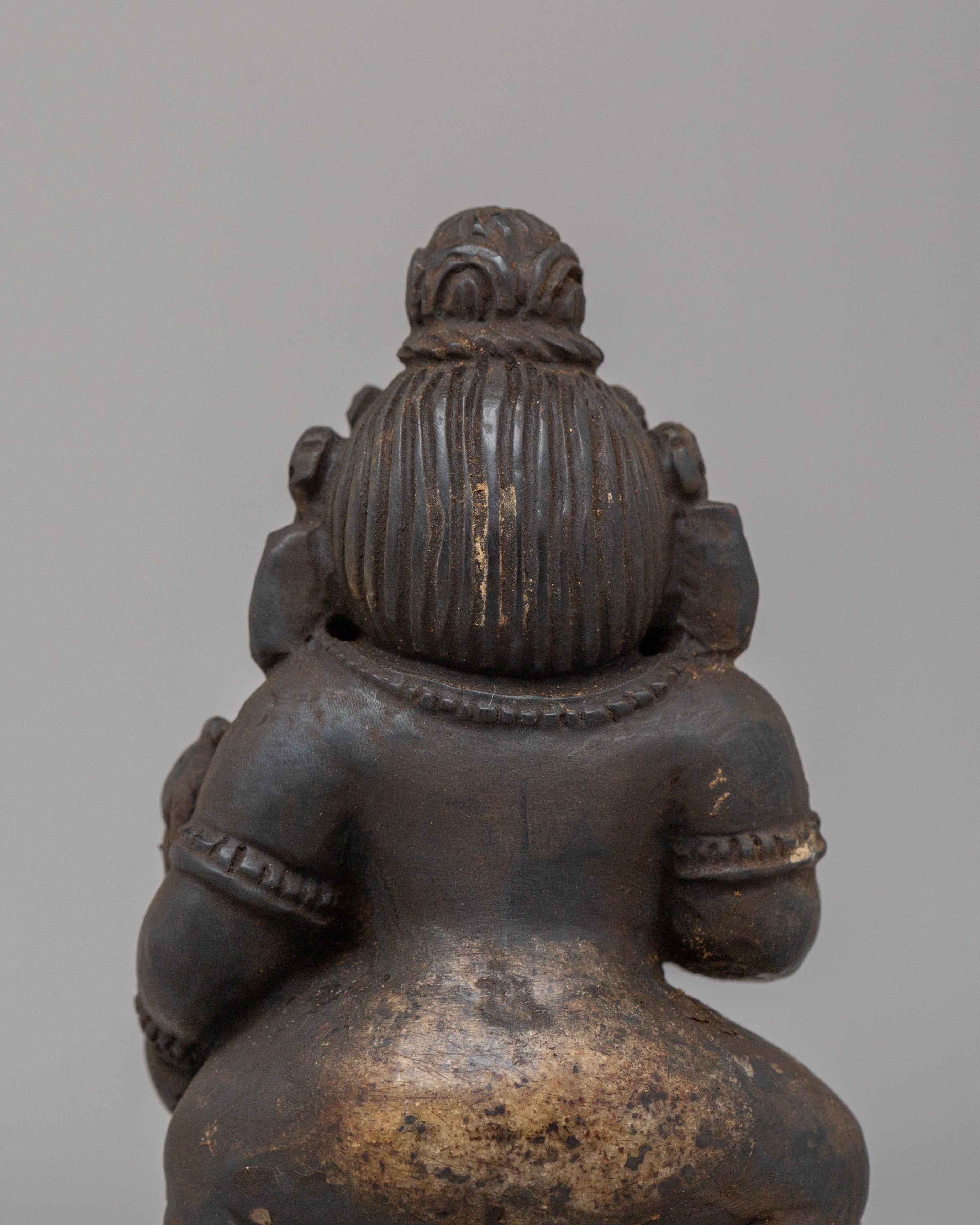 Black Dzambhala Wealth Deity Statue | Buffalo Bone Buddhist Deity Sculpture