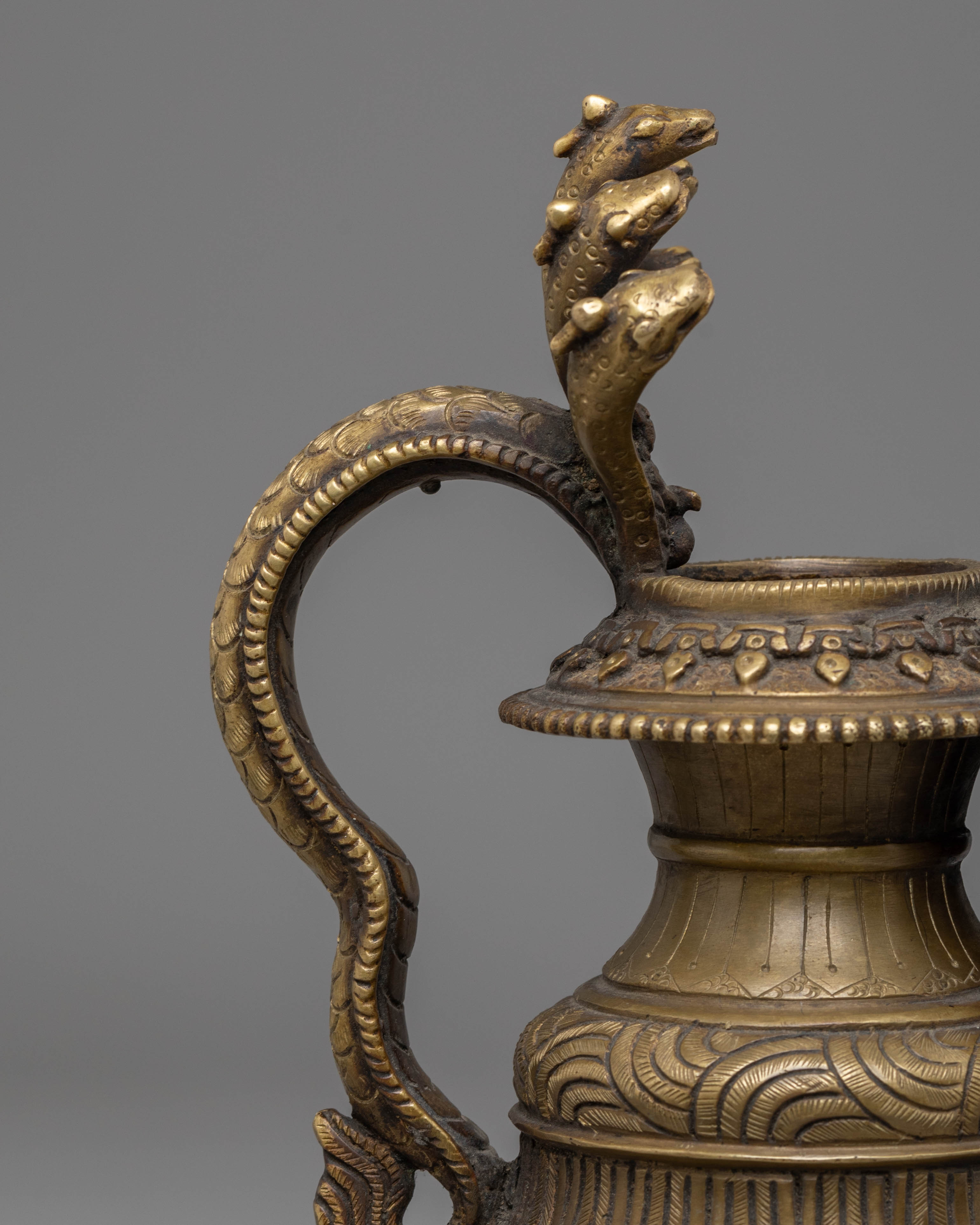 Traditional Sacred Ganesh Sukunda | Brass Oil Lamp with Antique Finish(Remake possible )