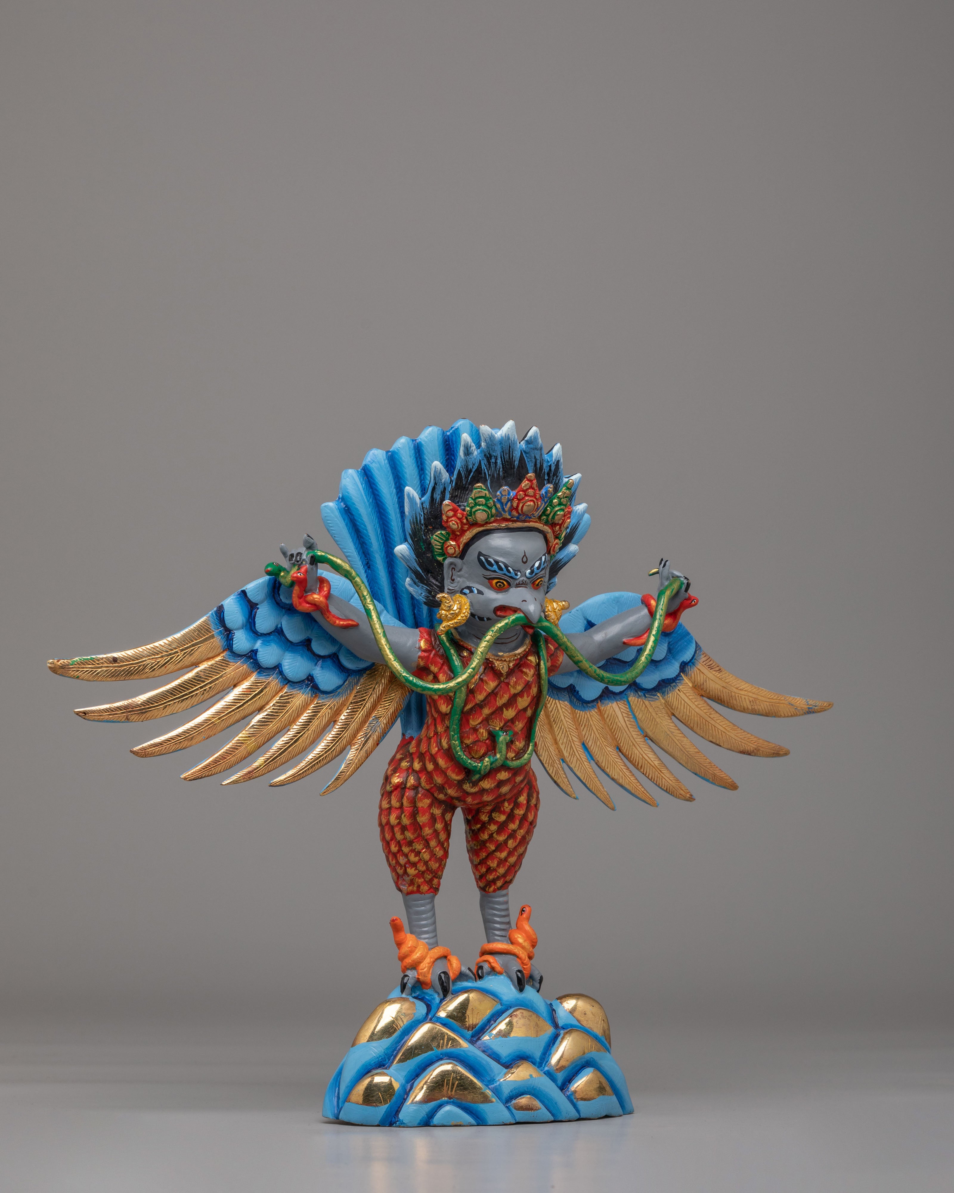 Traditional Garuda Guardian Statue | Himalayan Deity Sculpture