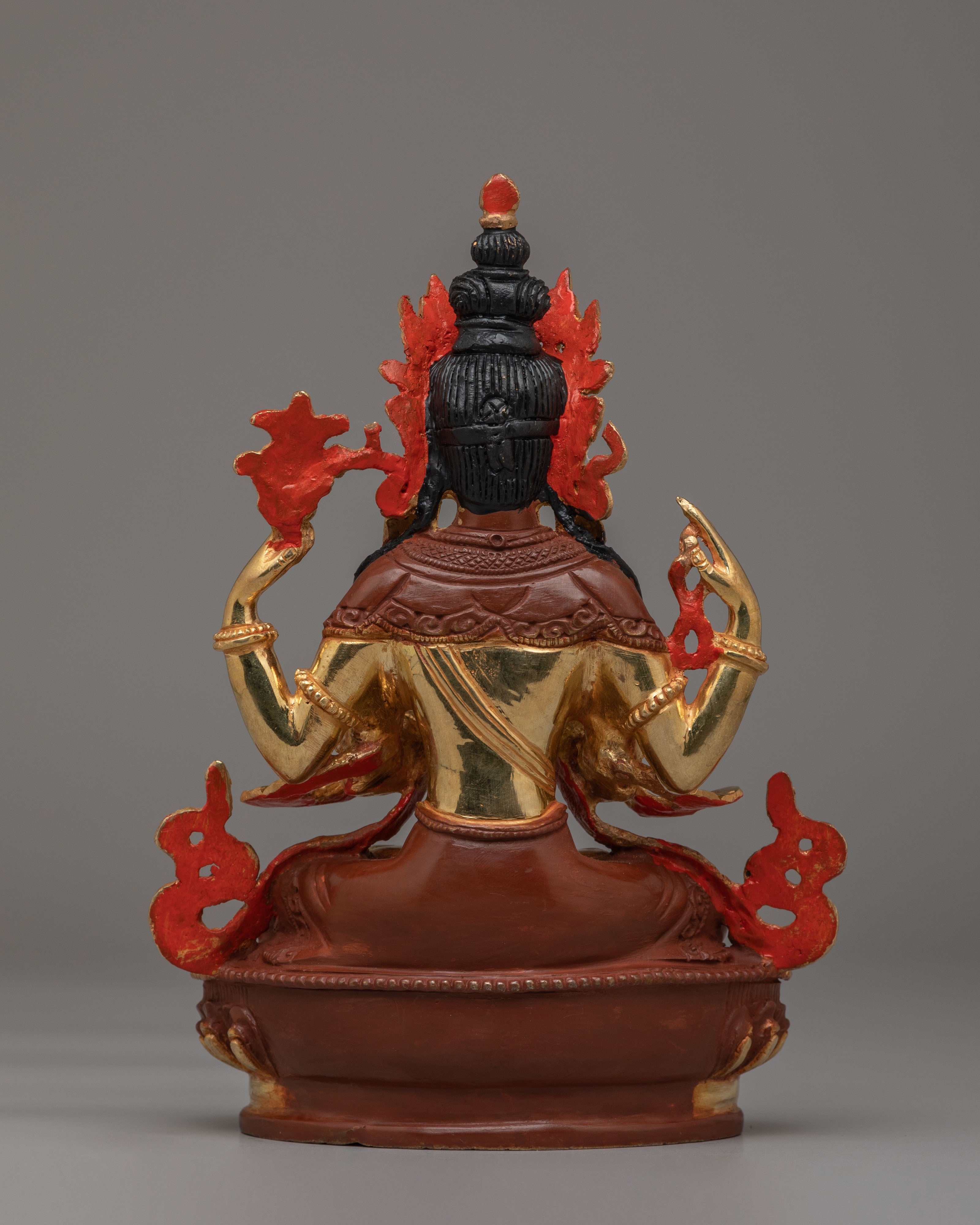 Ceremonial Chenrezig Shrine Sculpture | Tibetan Avalokiteshvara Deity