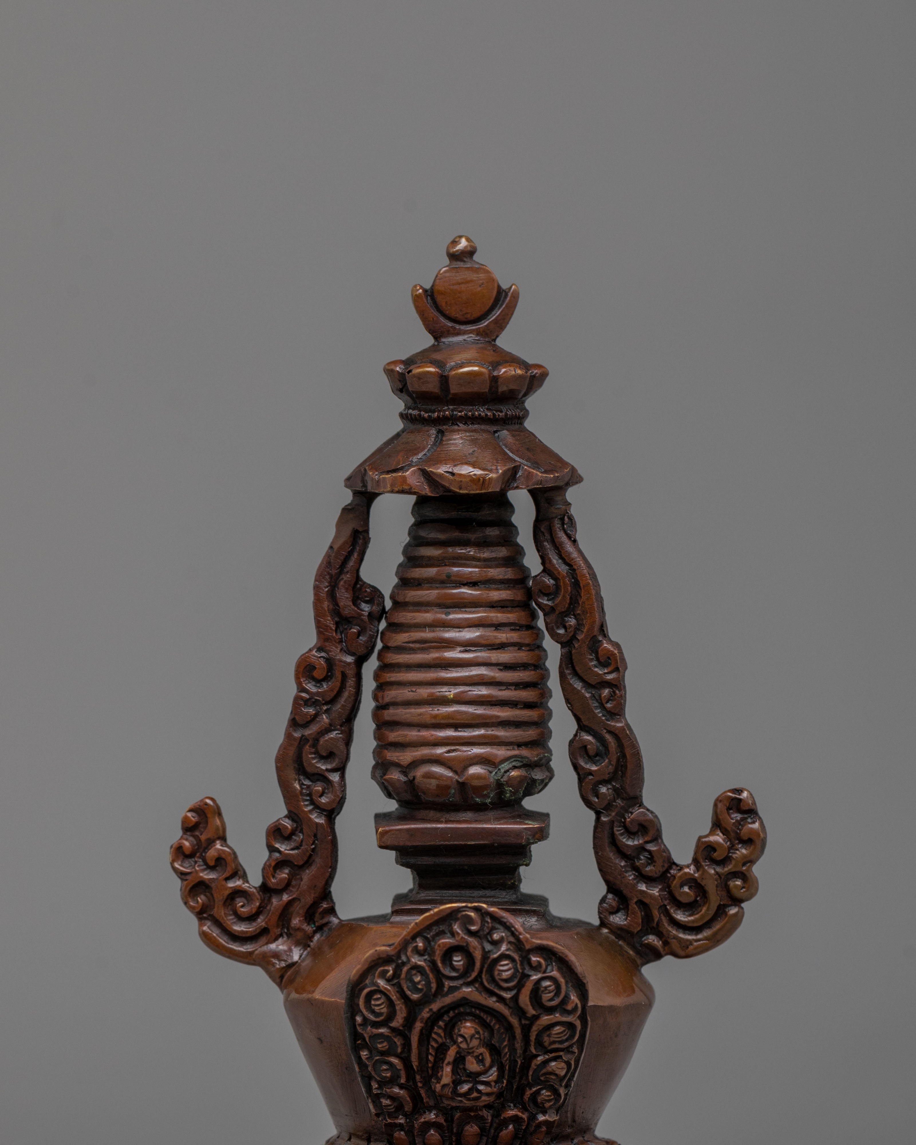 Himalayan Stupa of Complete Victory | Oxidized Copper Sacred Stupa