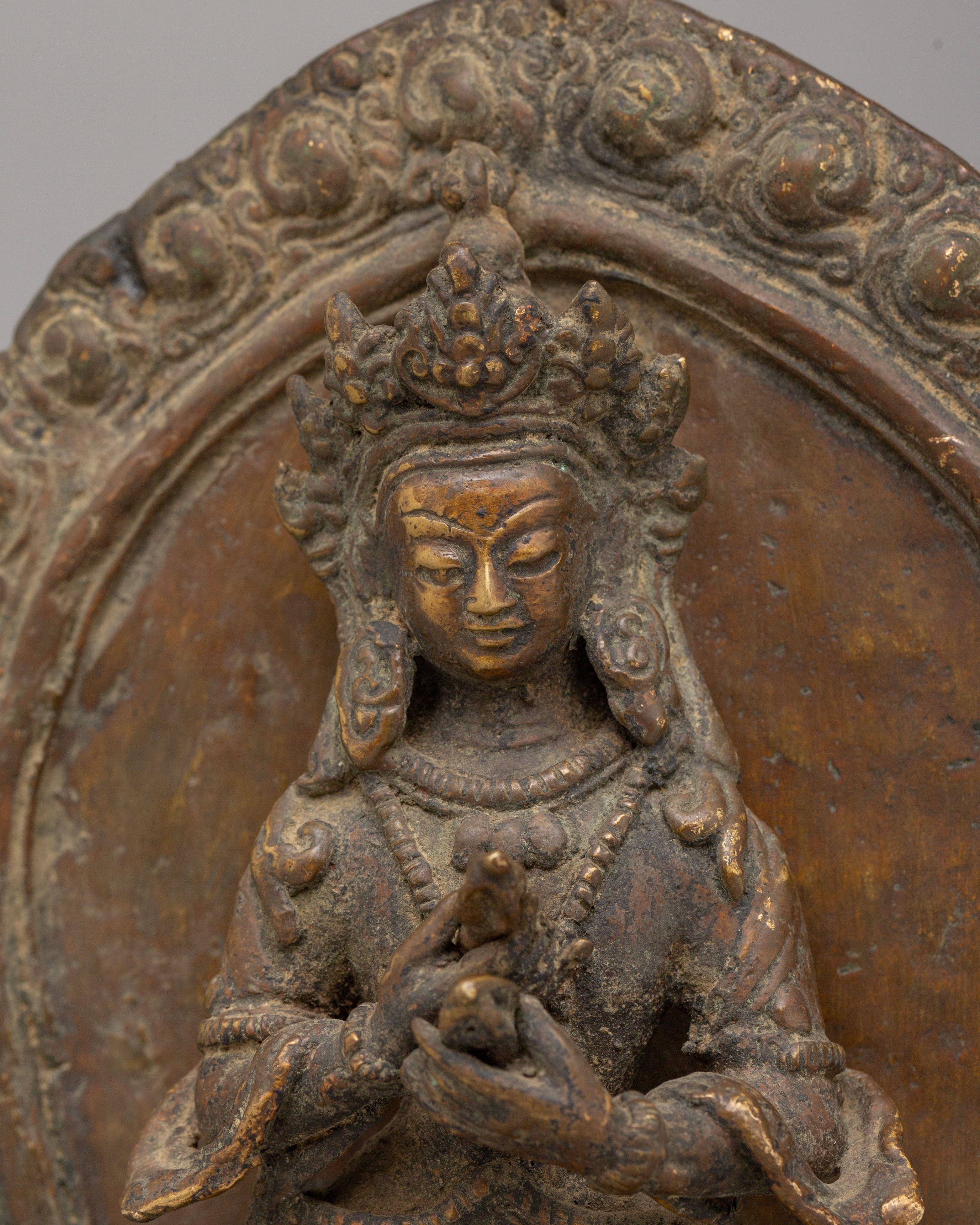 Himalayan Standing Deities Set | Antique Finished Copper Figurines