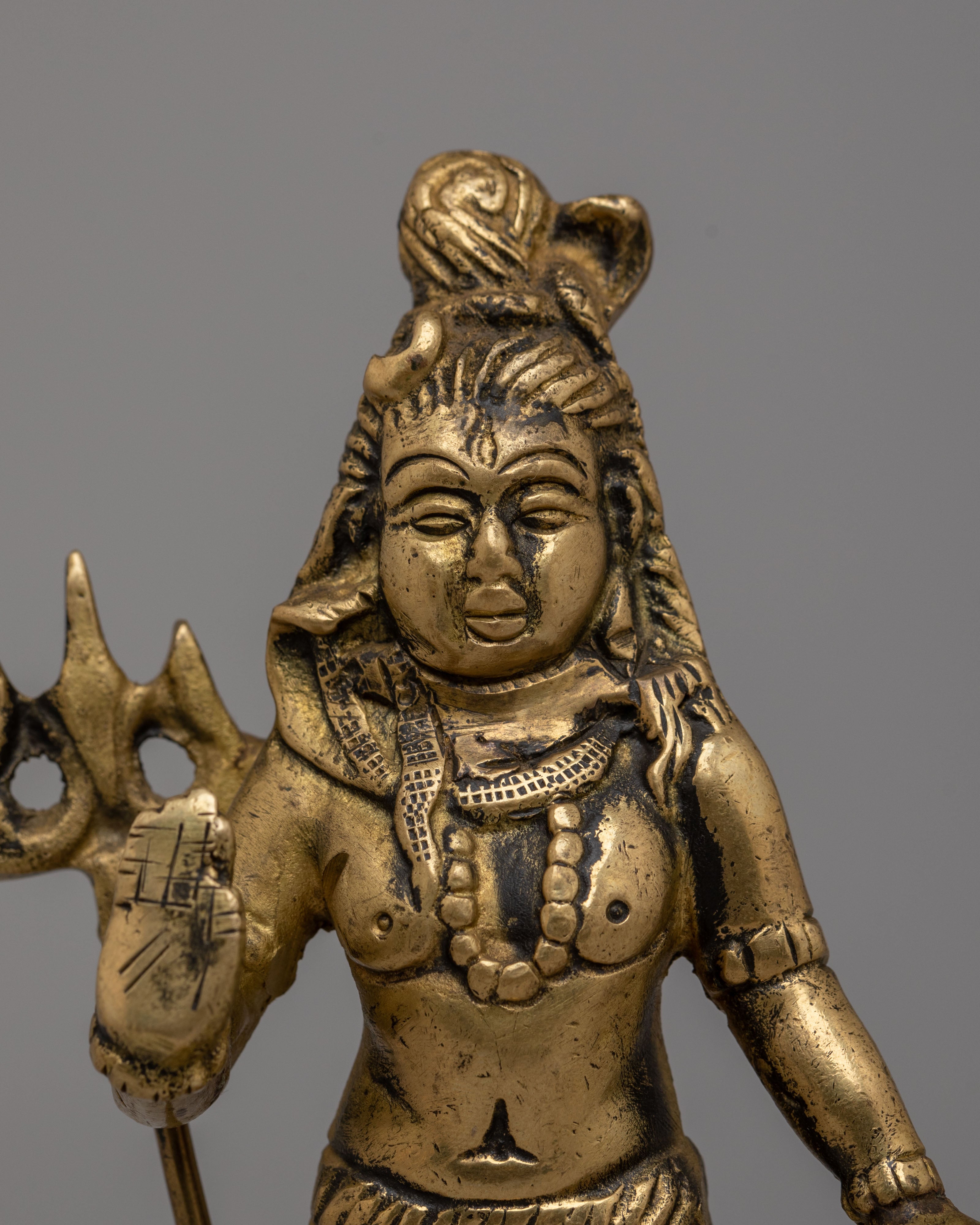 Sacred Shiva Statue | Handcrafted Brass Hindu Deity Sculpture