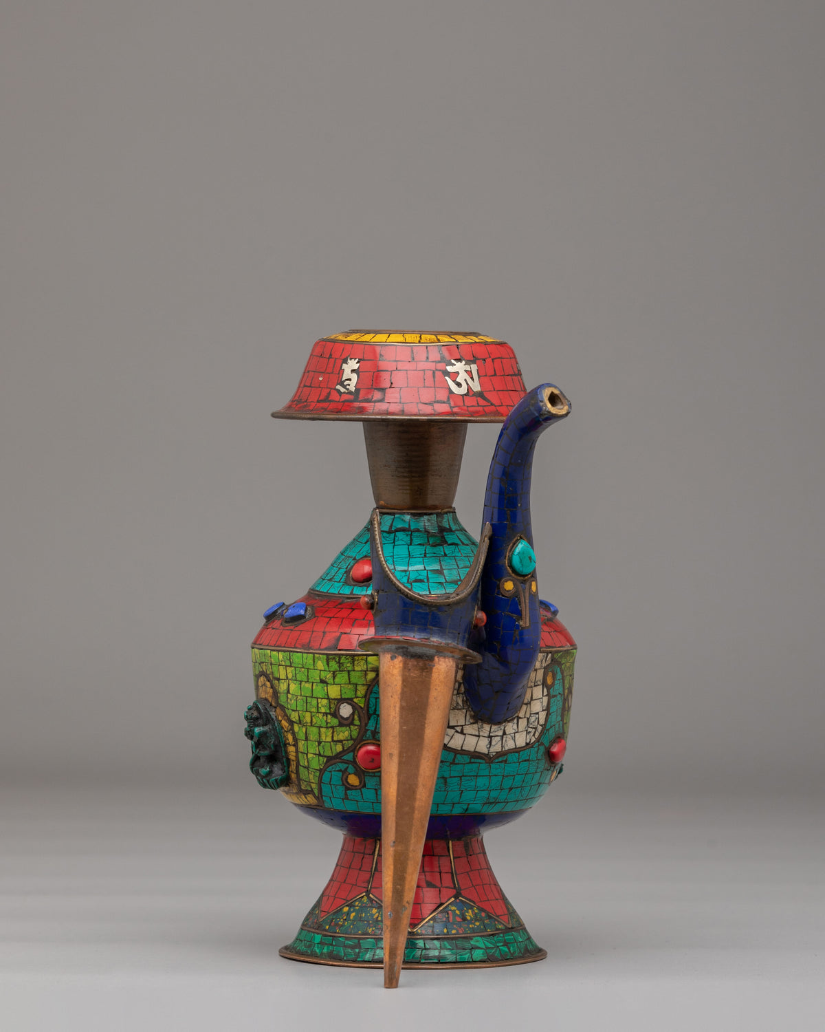 Handcrafted Bhumba with Green Tara | Tibetan Ritual Vessel for Sacred Offerings