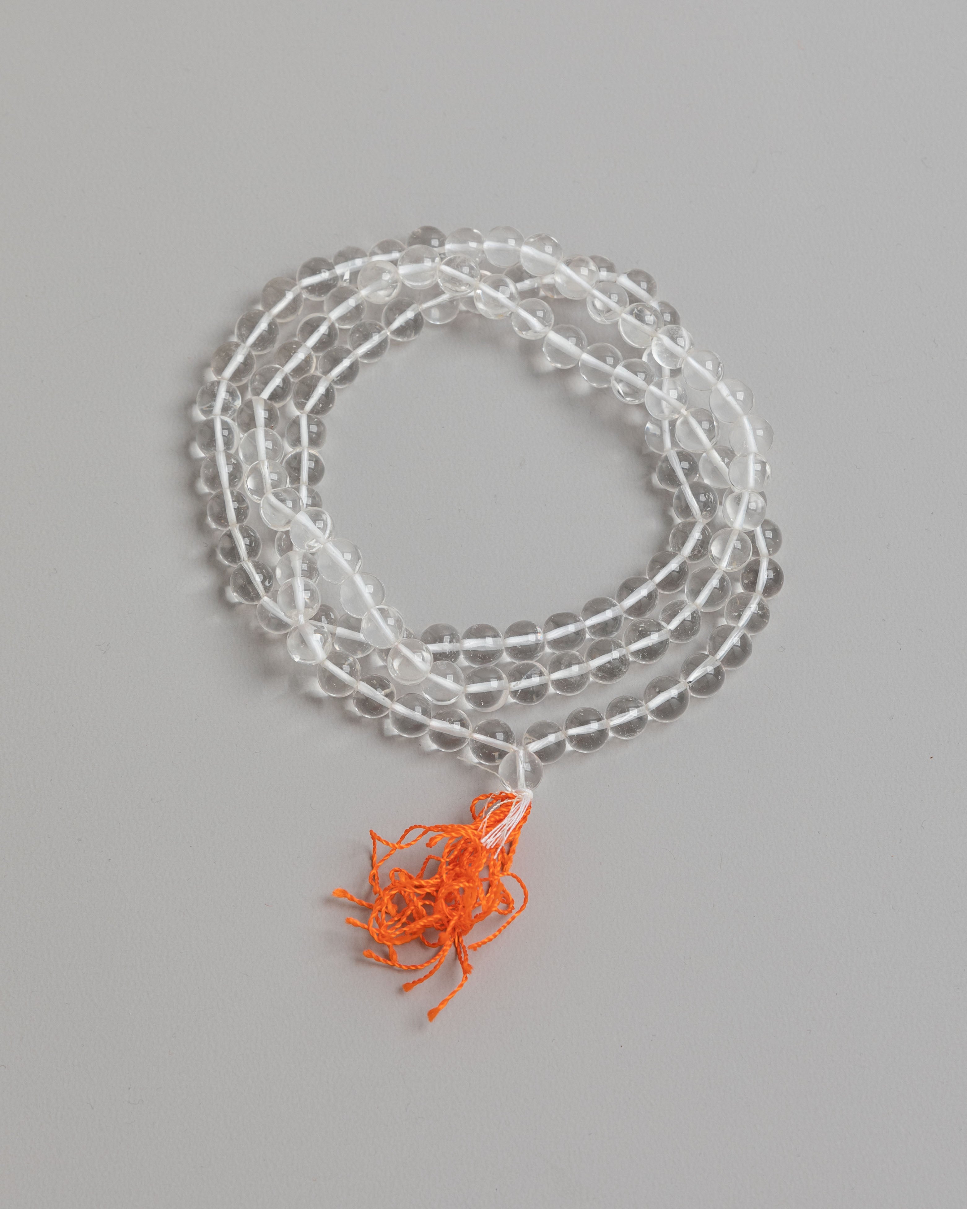 Handmade Prayer Beads | Clear Crystal Meditation Mala