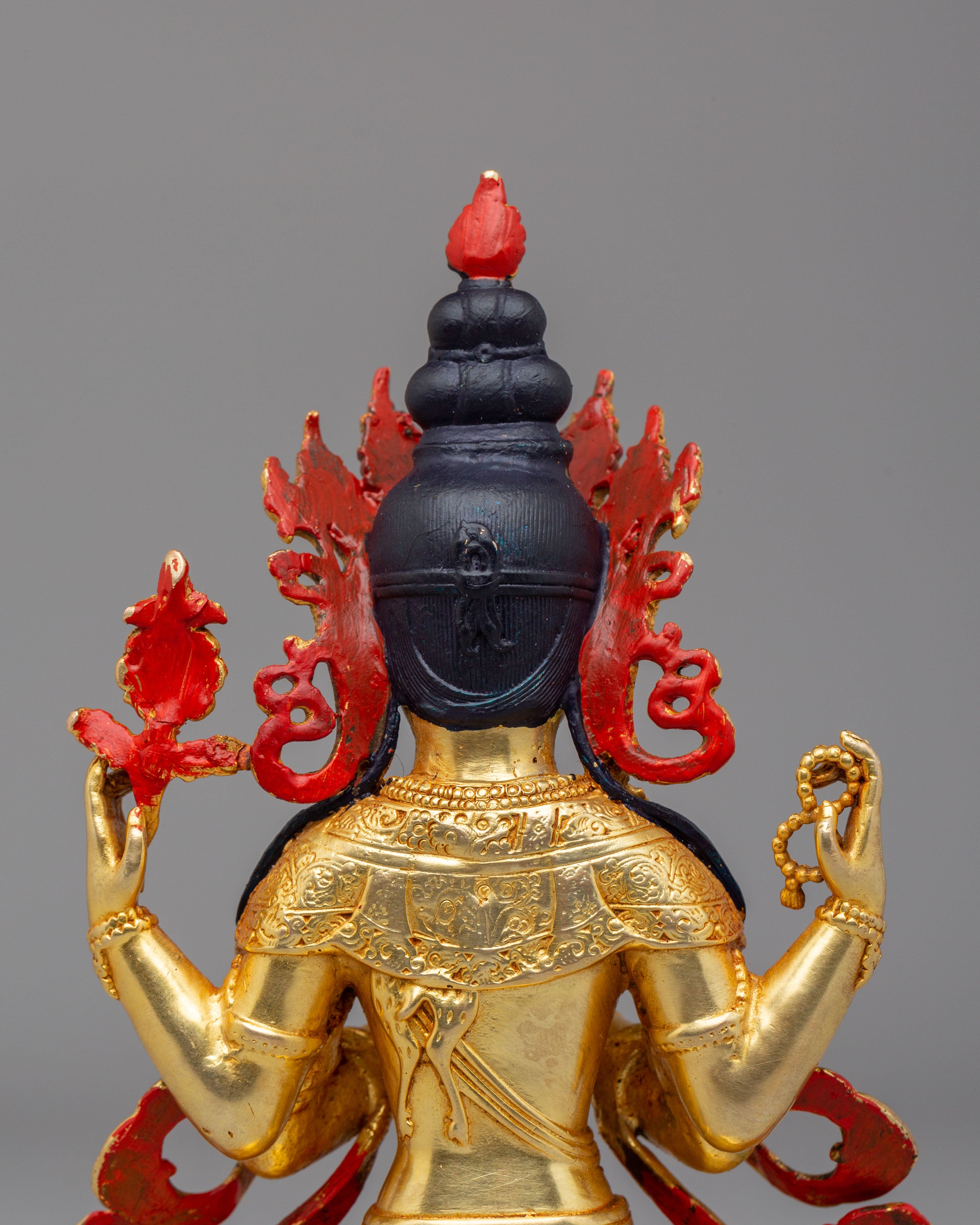 Handmade Buddha Dharma Sangha Statue Set | Tibetan Artwork