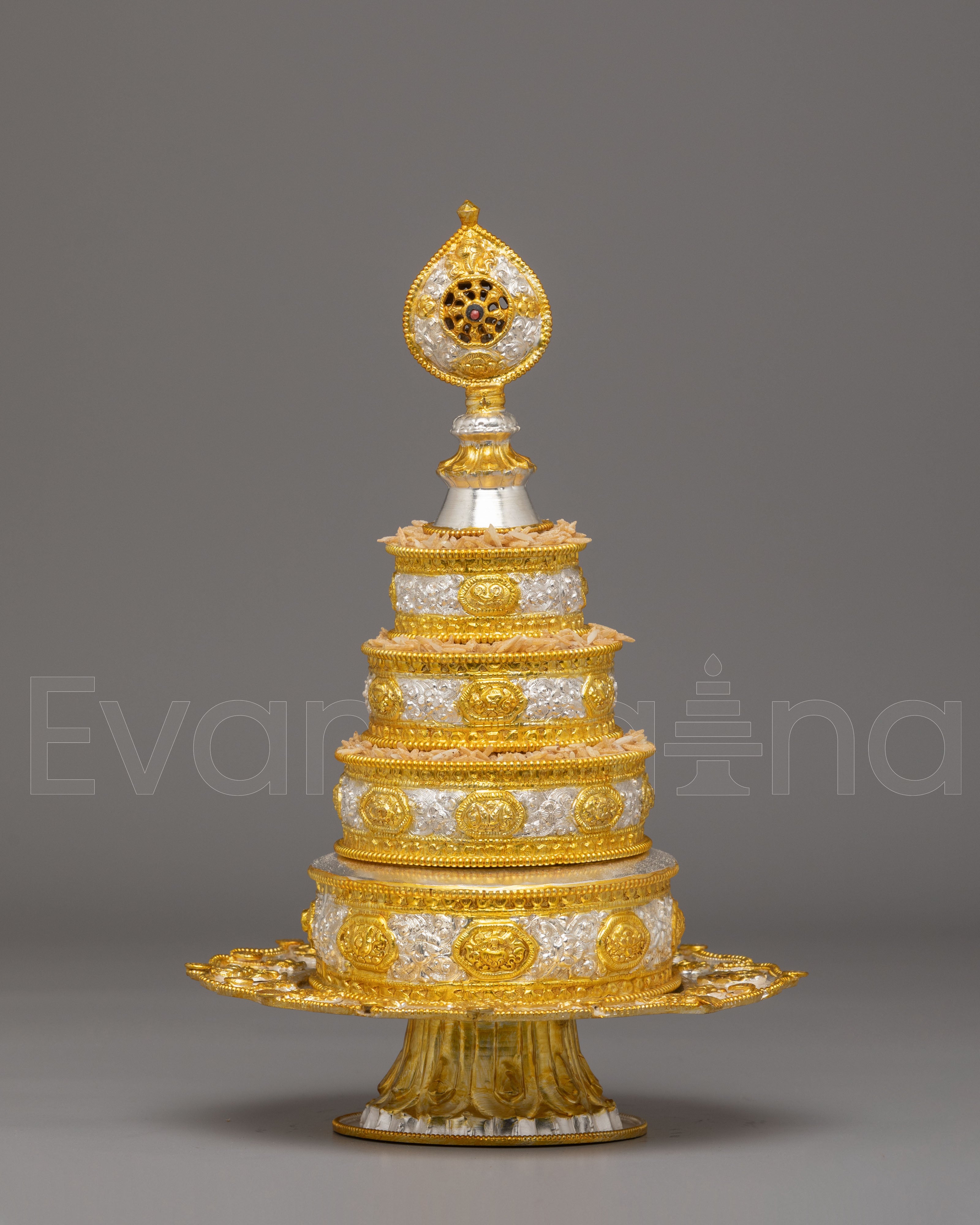 Traditional Ritual Mandala Offering | Handcrafted Copper Mandala for Puja