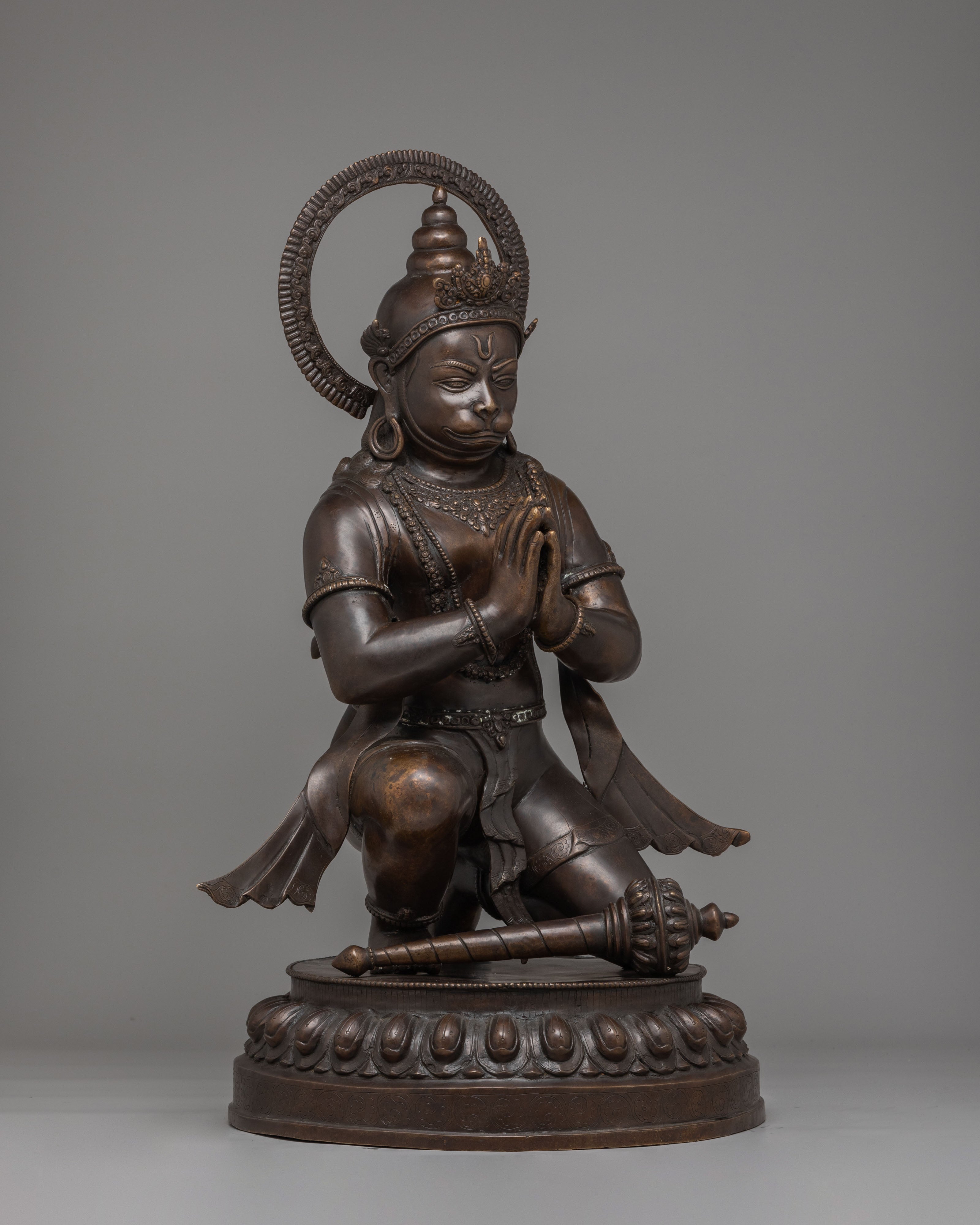 Sacred Handcrafted Hanuman Statue | Divine Bronze Hindu God Sculpture