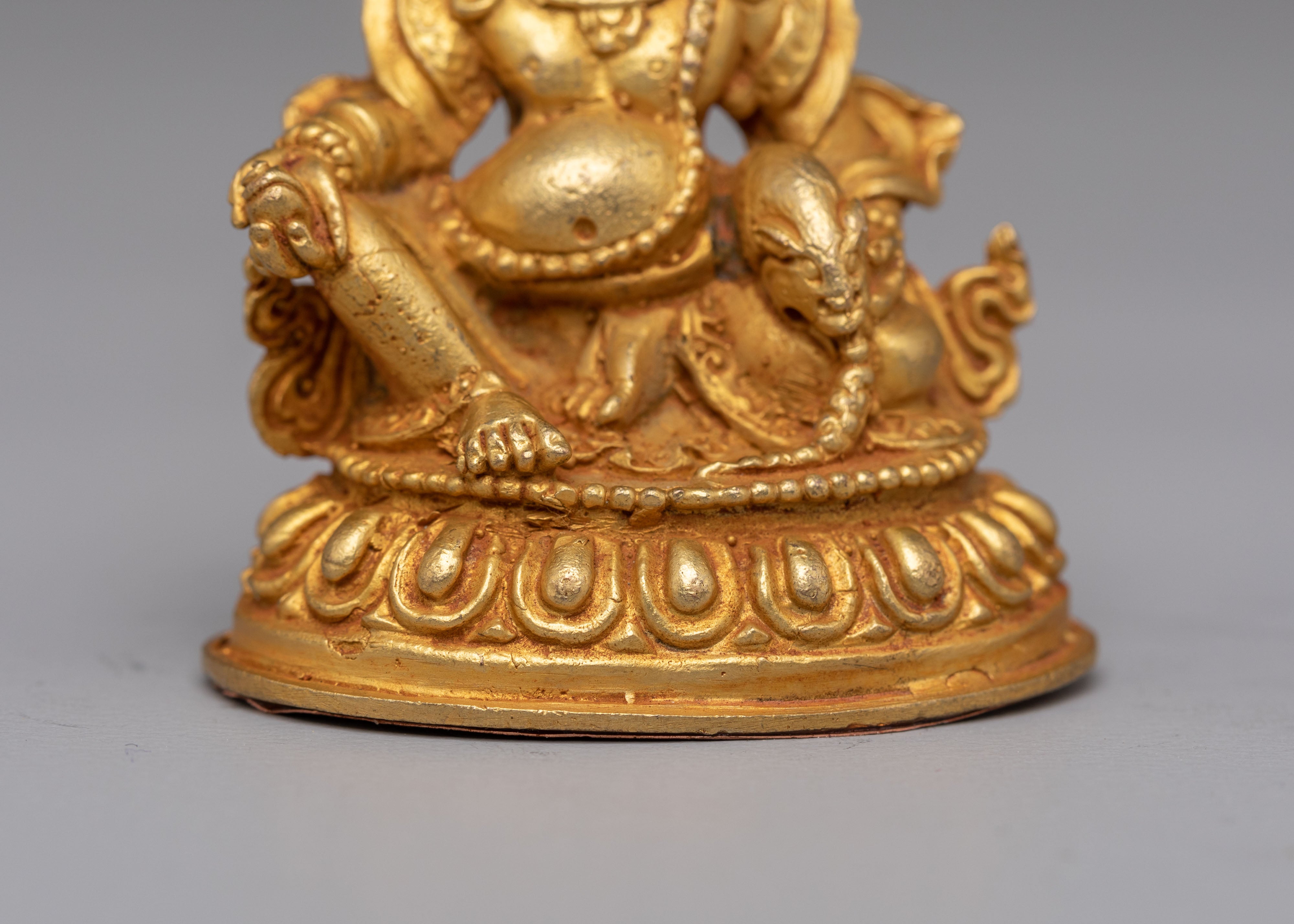Sacred Altar Dzambhala Deity statue | Gold Plated Buddhist Altar Decor