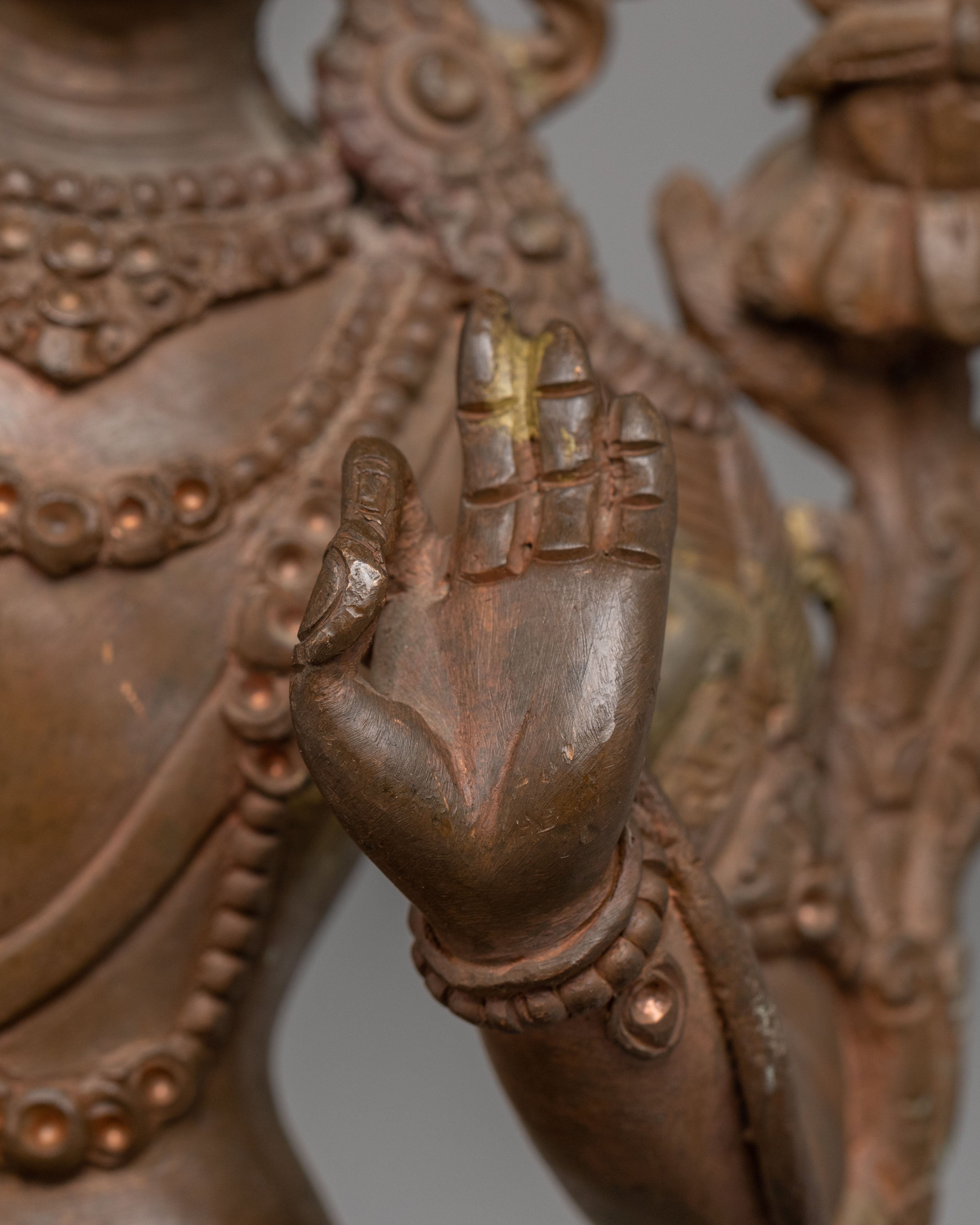 Sacred Wisdom Symbol Manjushri Statue | Tibetan Manjushri Oxidized Copper Art