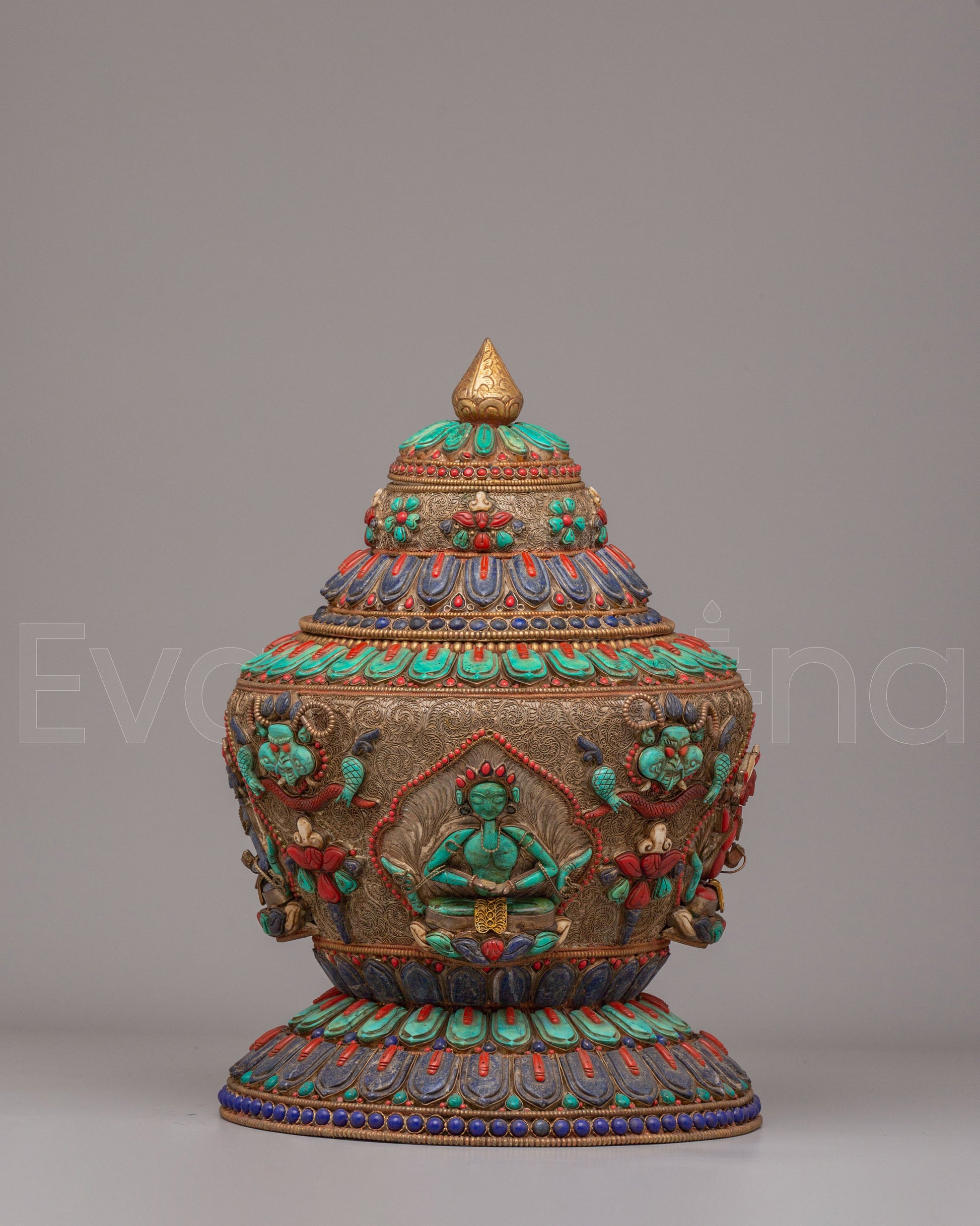Decorative Tibetan Rice Pot 