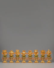 Gold Plated Ashtamangala Offering Set