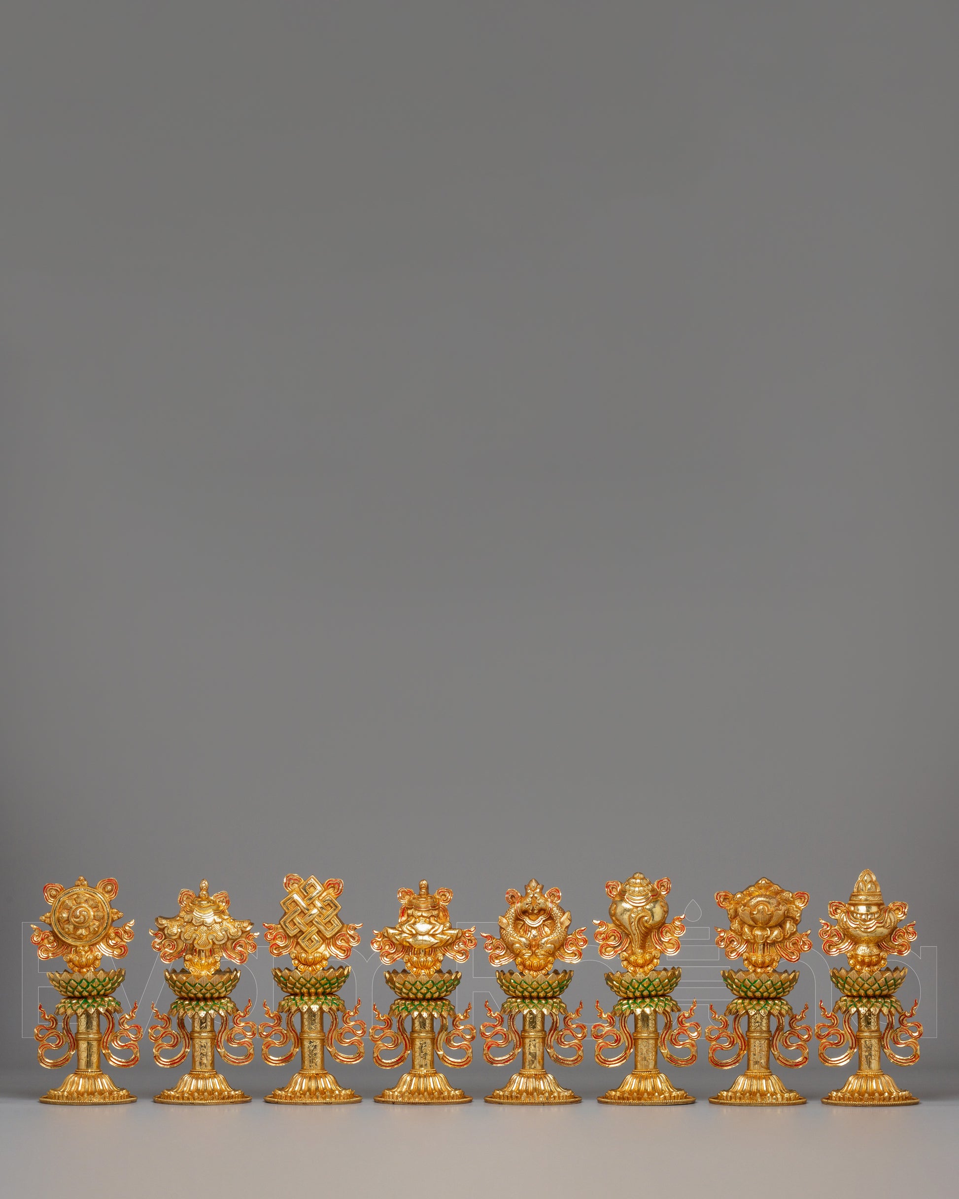 Gold Plated Ashtamangala Offering Set