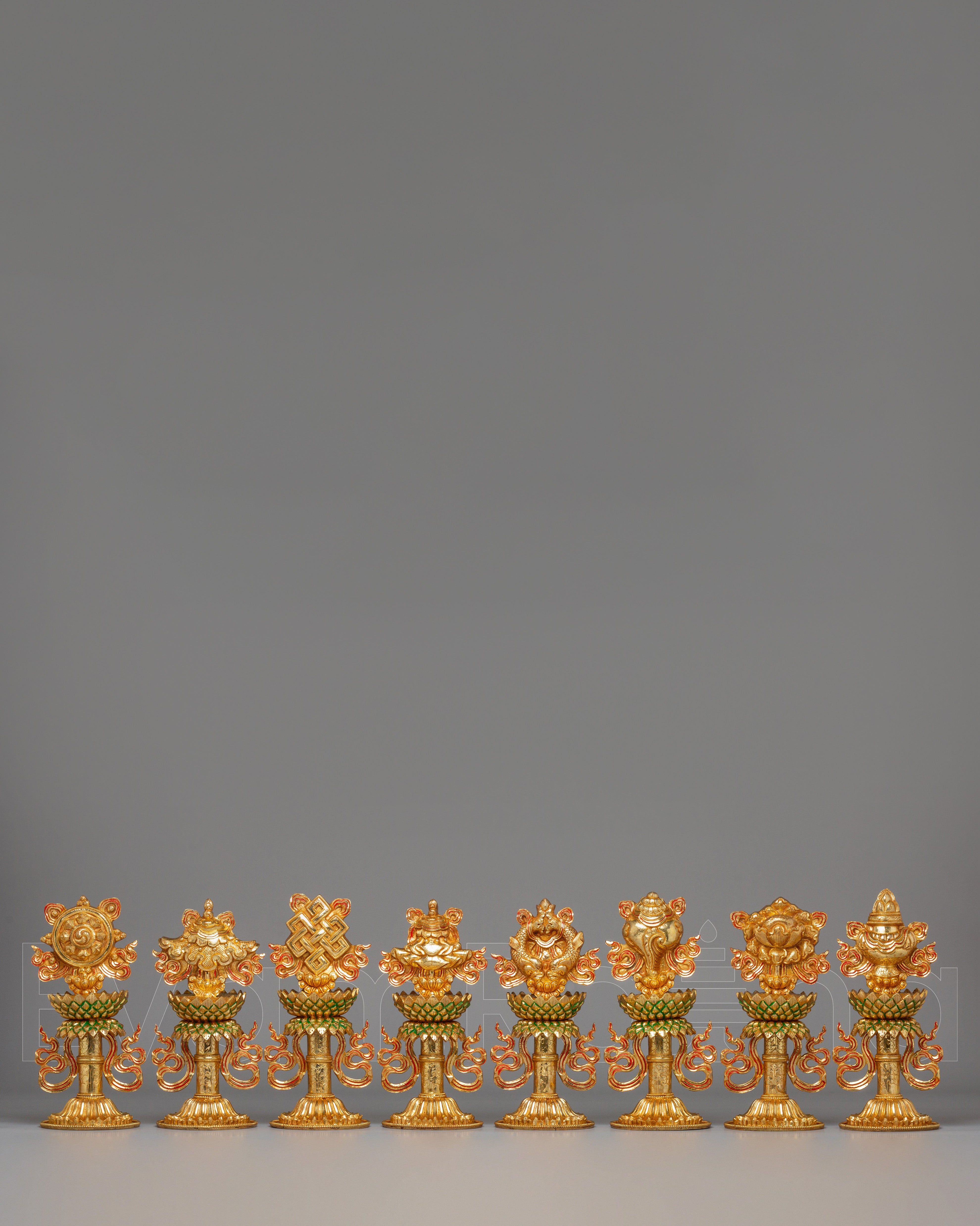 Gold Plated Ashtamangala Offering Set
