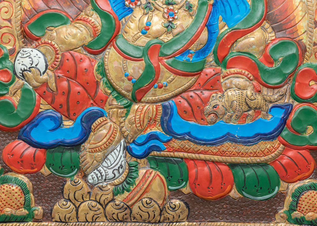 Traditional Dzambhala Wall Hanging | Sacred Artwork for Spiritual Home Decor