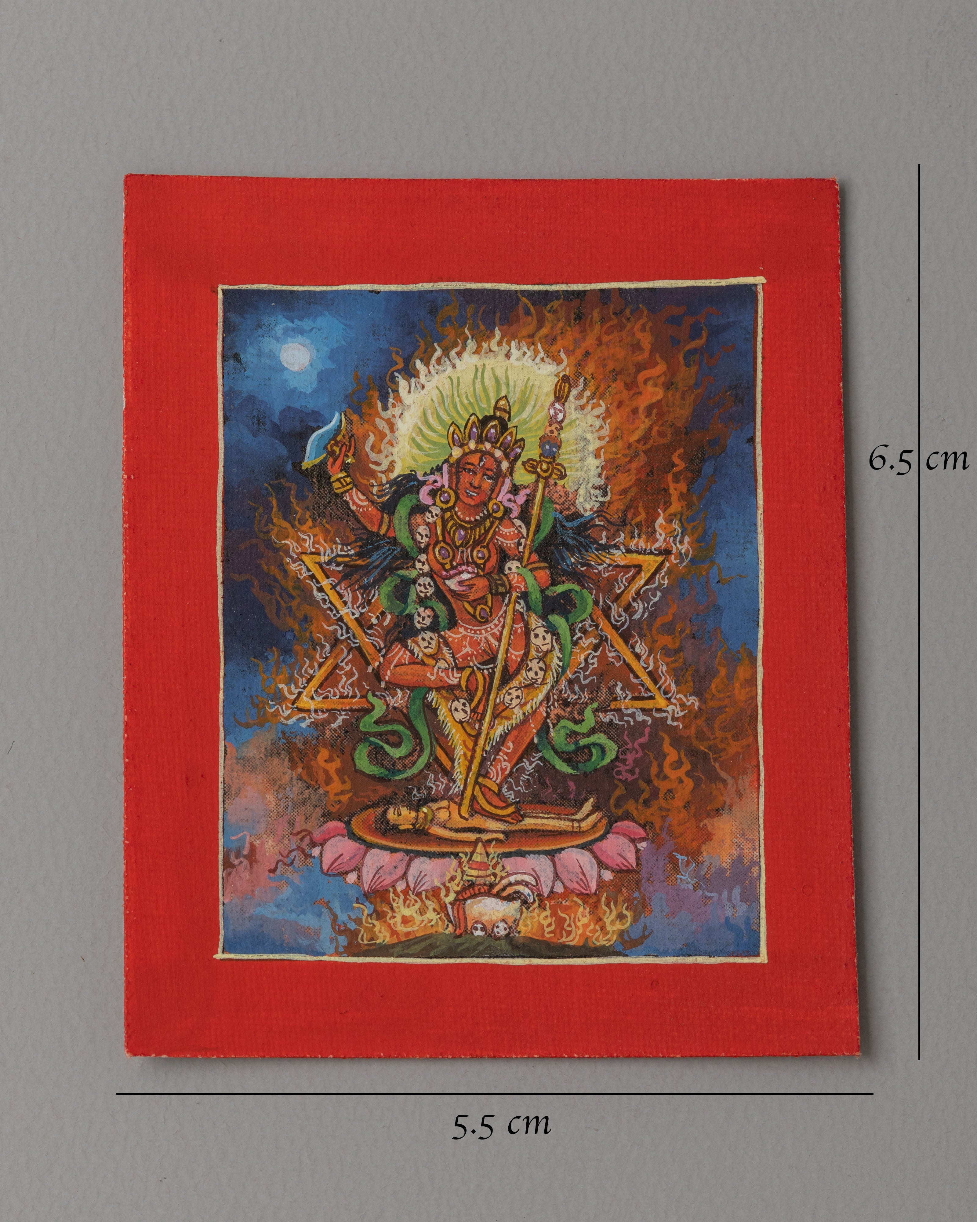 Vajravarahi Thangka For Locket | Mini Buddhist Artwork