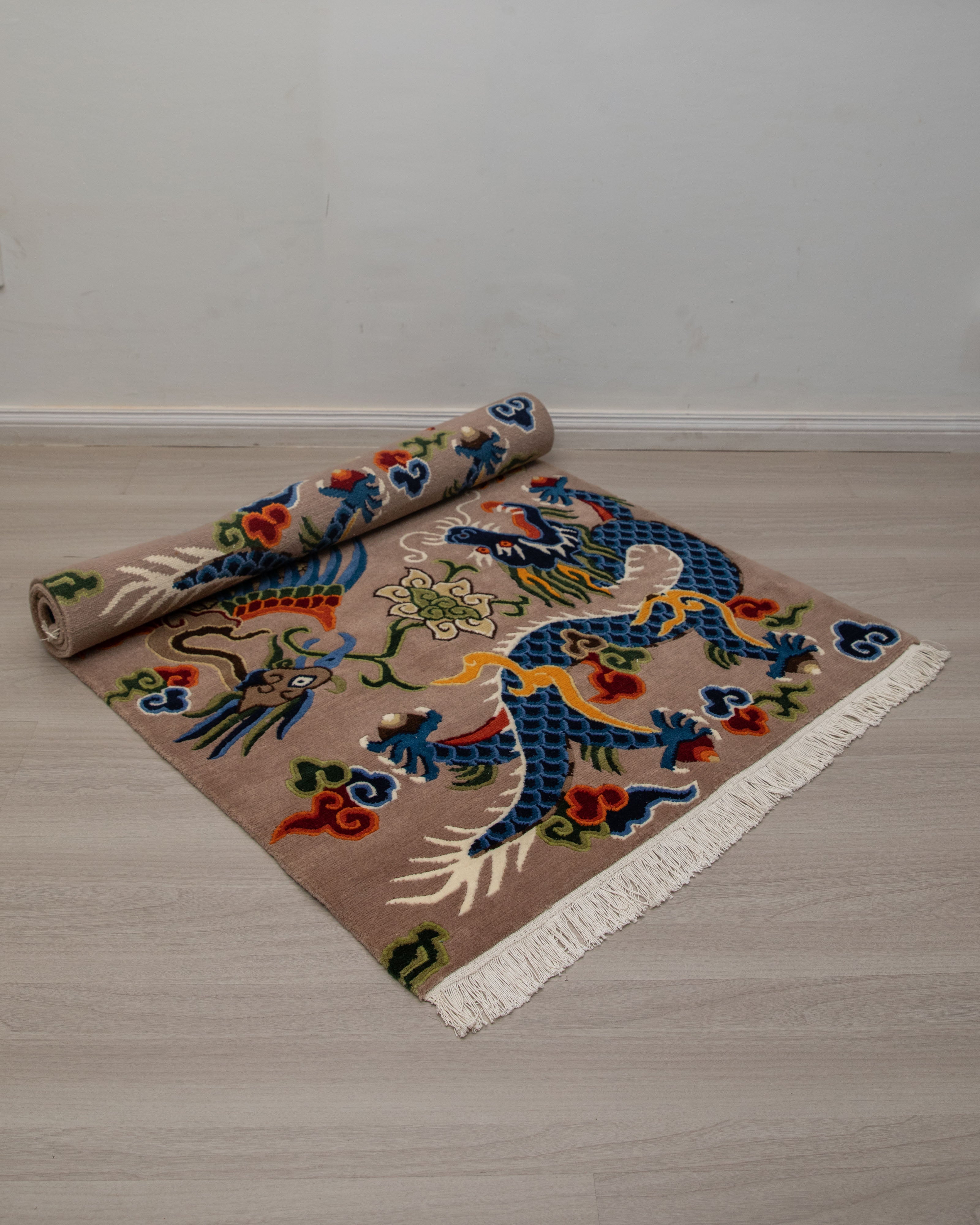 Decorative Himalayan Floor Rug | Handmade Tibetan Decor