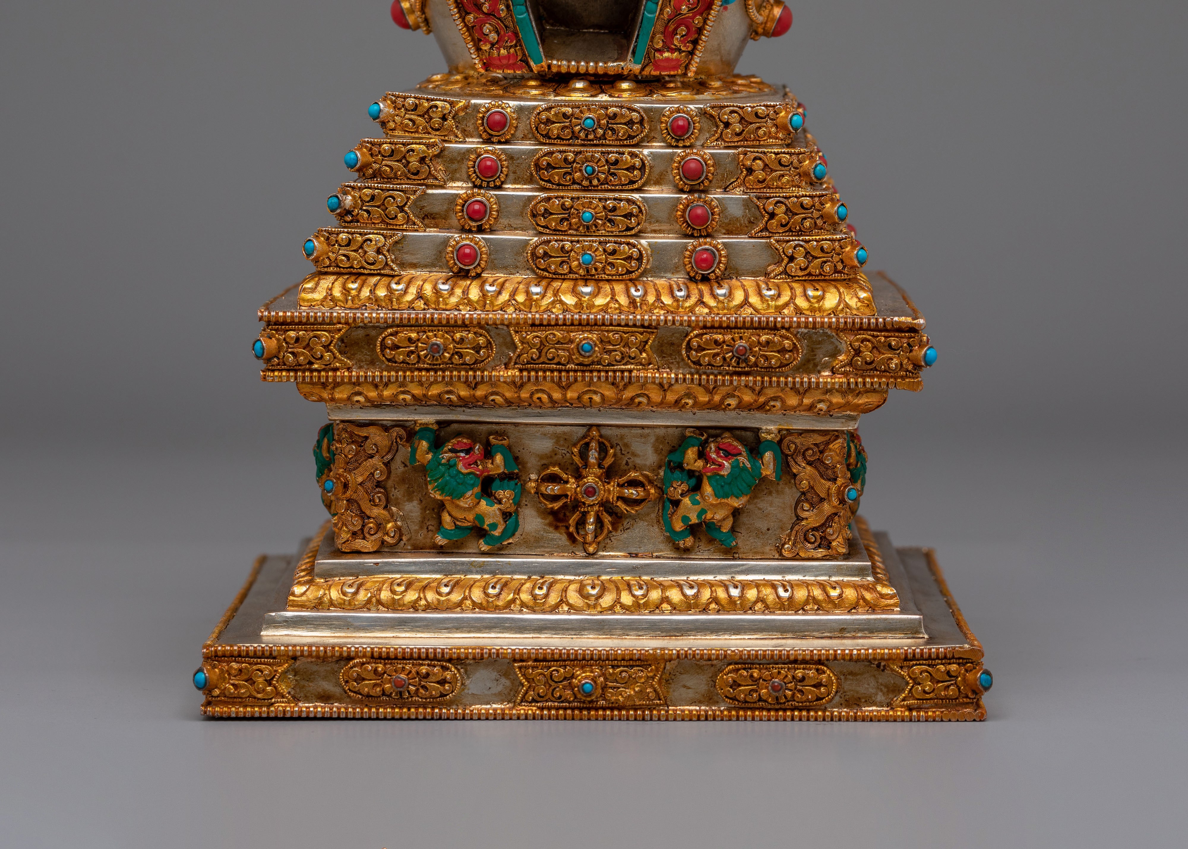 Jangchub Spiritual Stupa | Copper Body with Gold and Silver Plating