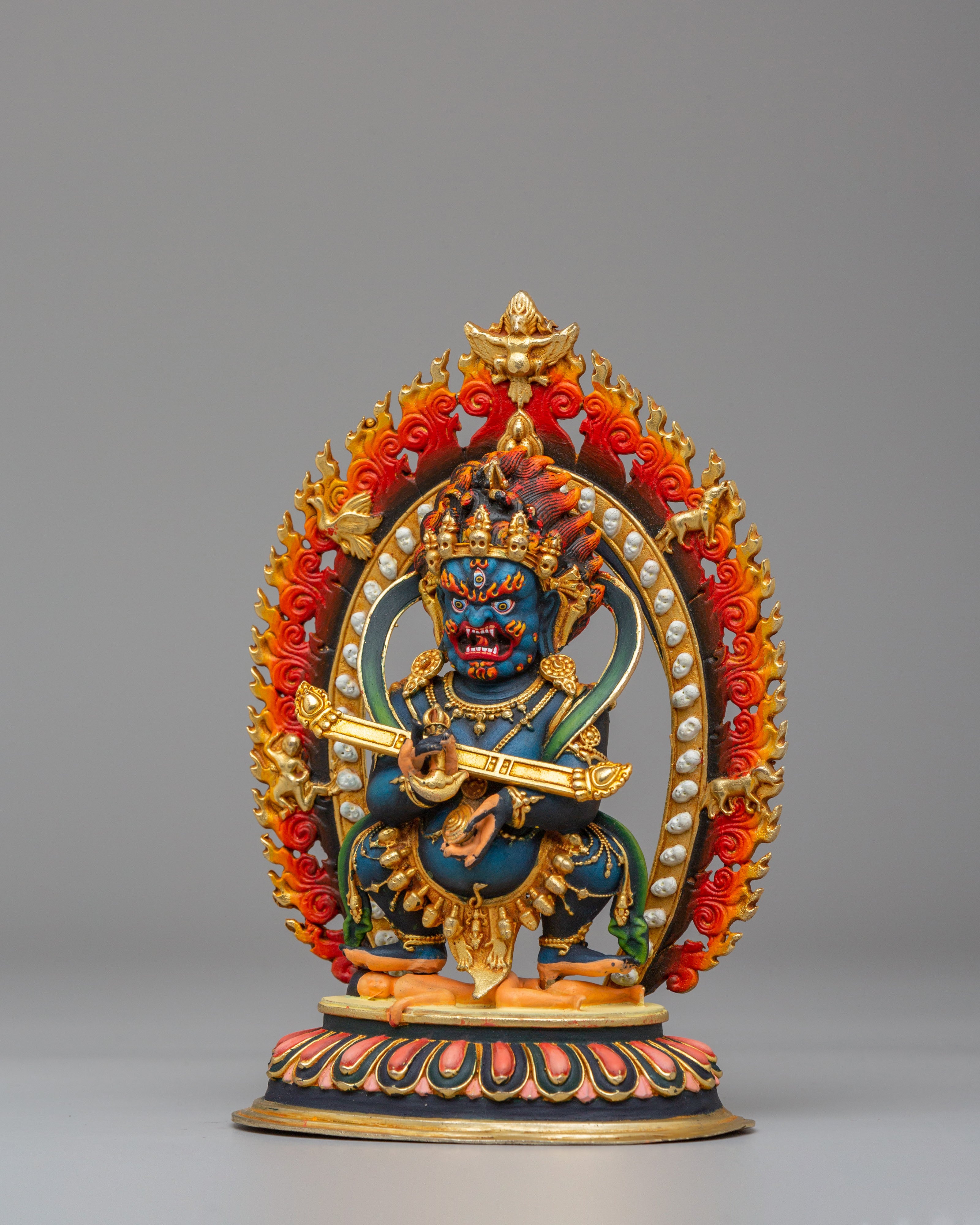 Sacred Sakya Mahakala Statue | Tibetan Protector Deity Statue