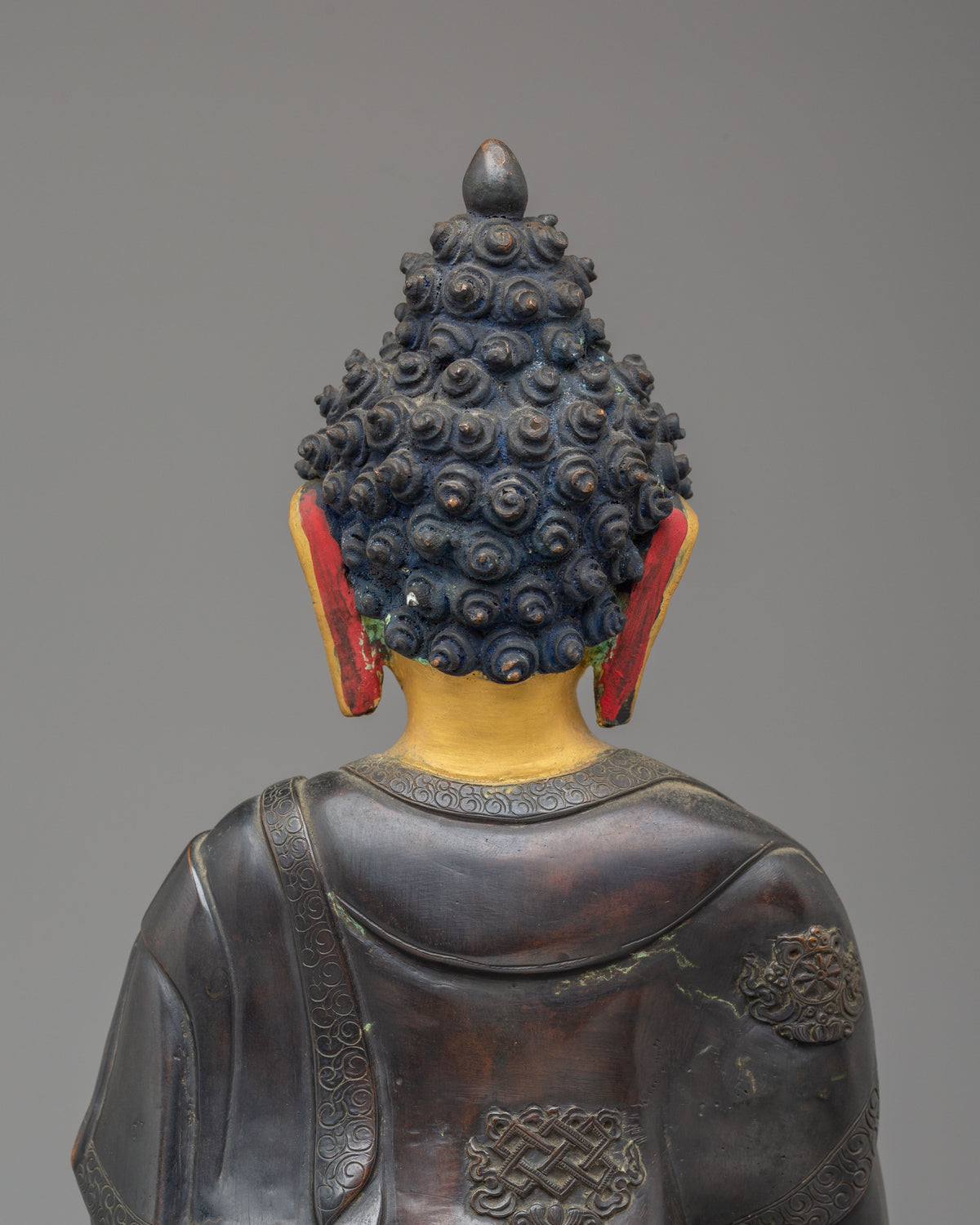Gautama Buddha Buddhist Sculpture | 50 Year Old Oxidized Copper Statue