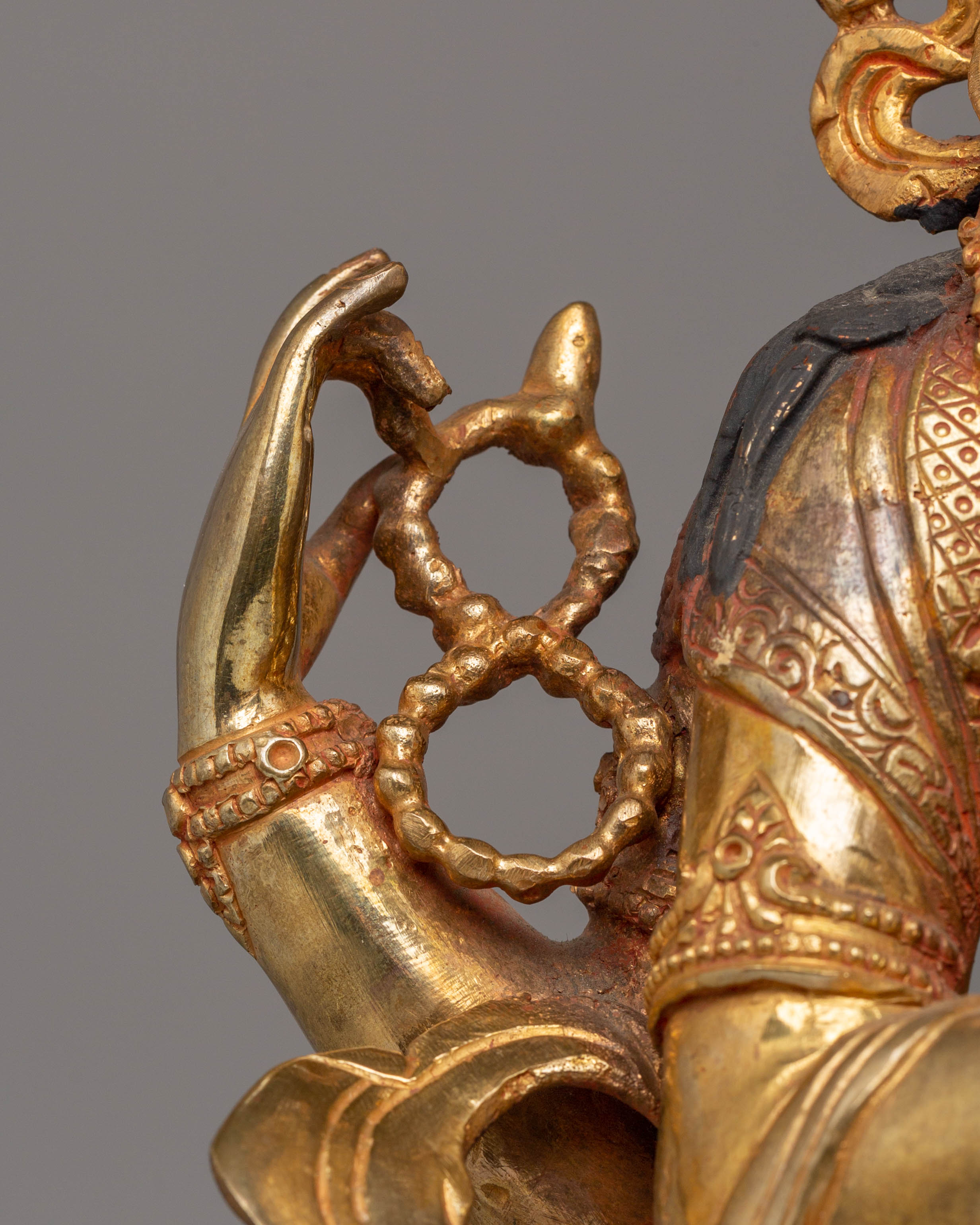 Handcrafted Chenrezig Golden Statue | Tibetan Buddhist Deity