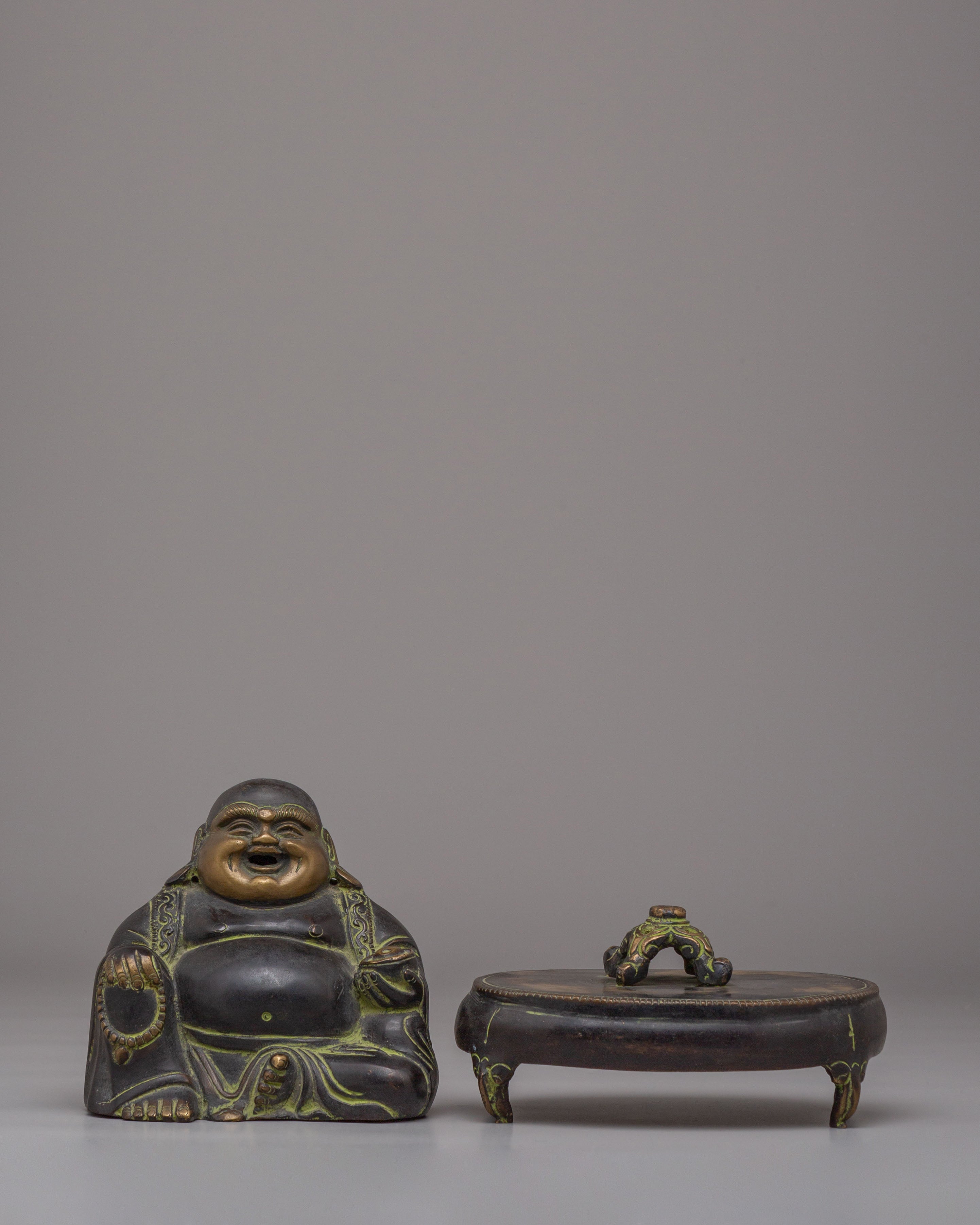 Tibetan Laughing Buddha Incense Holder | Perfect for Meditation and Spiritual Practices