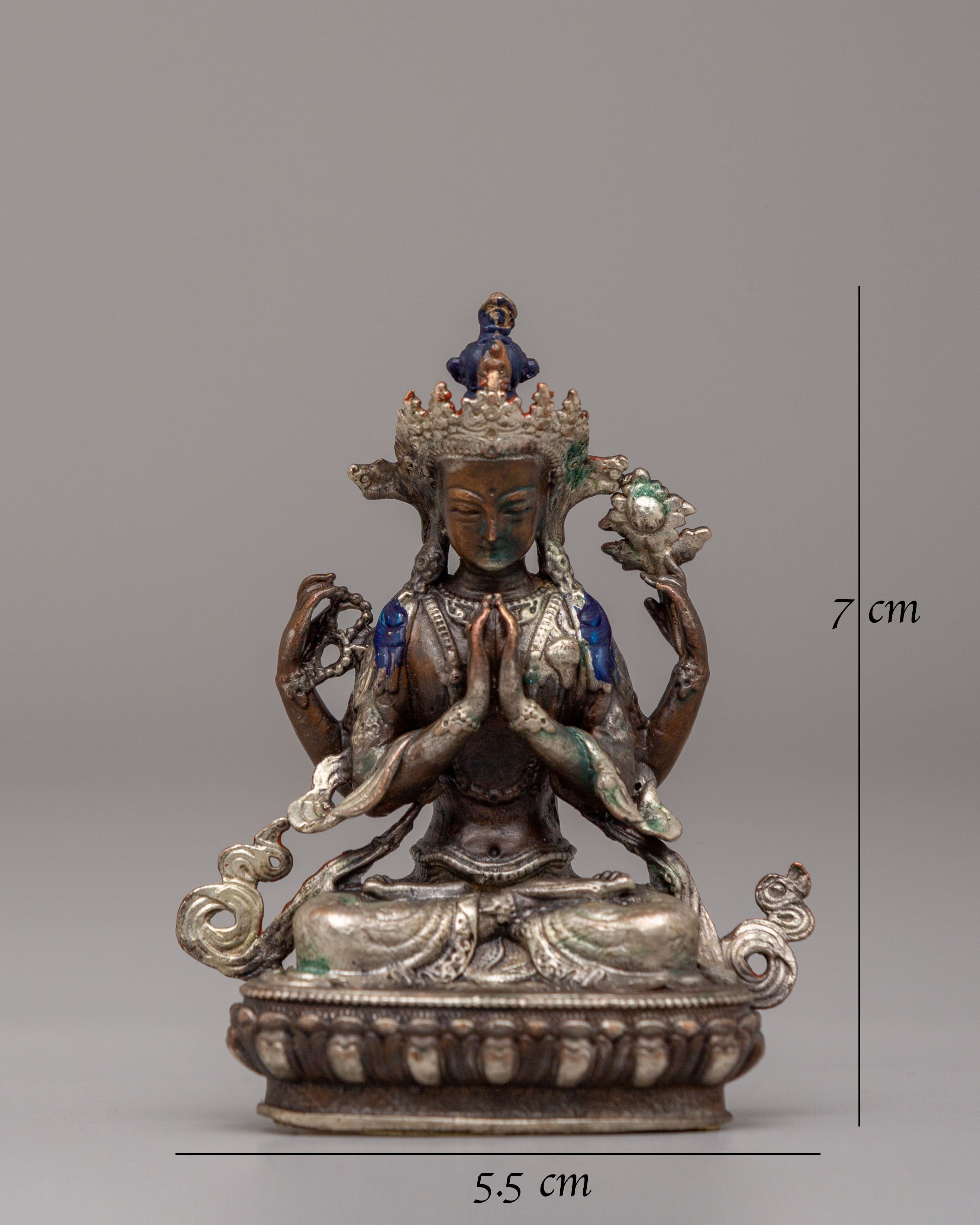Himalayan Chenrezig Avalokiteshvara Statue | Sacred Tibetan Bodhisattva Artwork