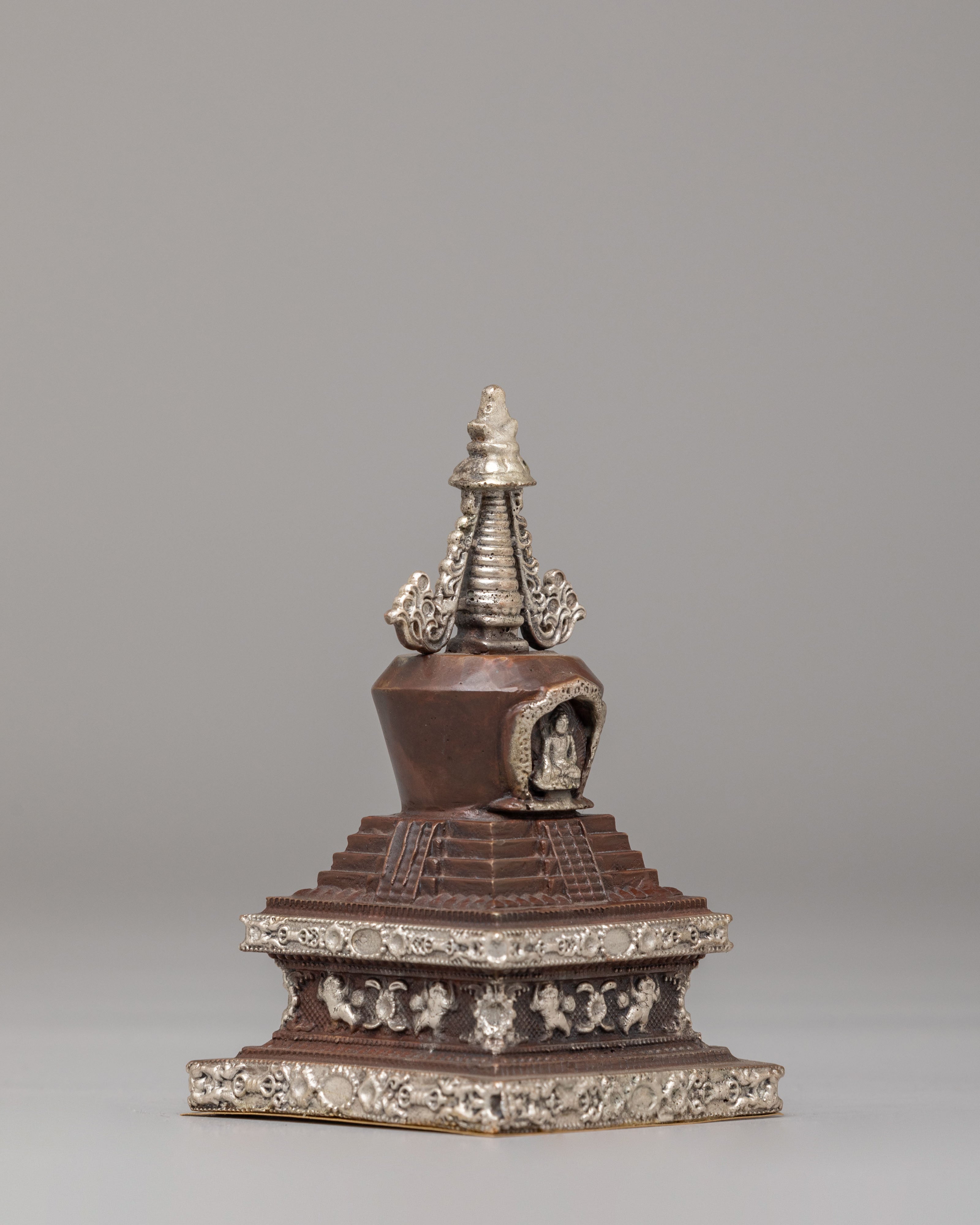 Handcrafted Descent from Heaven Stupa | Spiritual Artifacts for Meditation